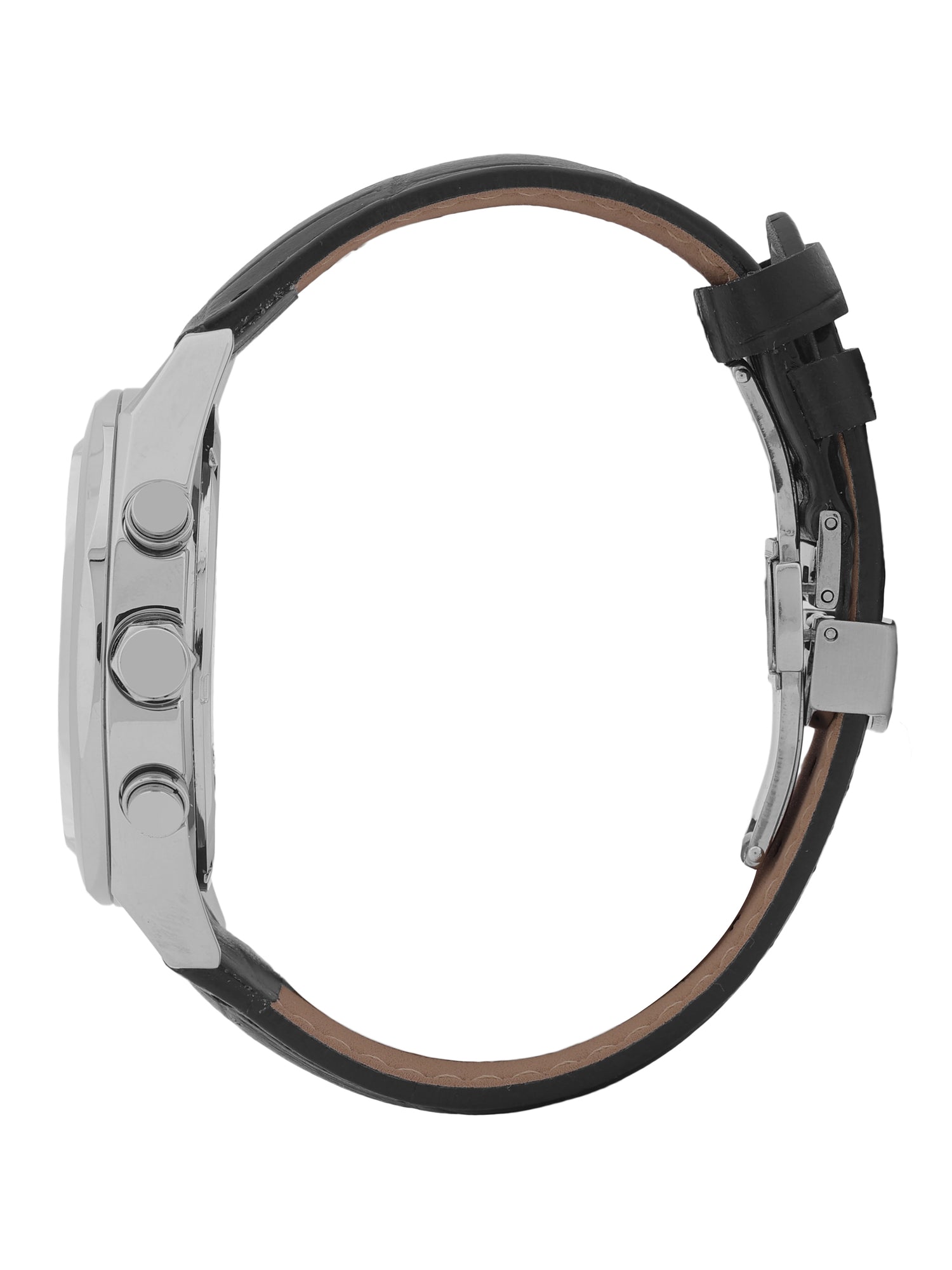 Daniel Klein Men’s Silver Dial Black Leather Strap Watch DK.1.14065-1