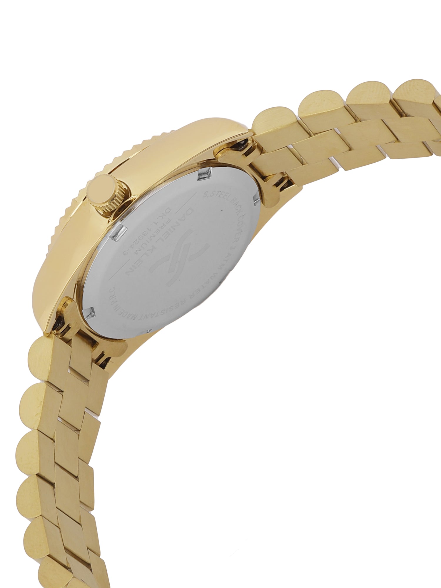 Daniel klein Premium Lady IPG Silver Sunray Dial Stone Stainless Steel Watch DK.1.13924-3