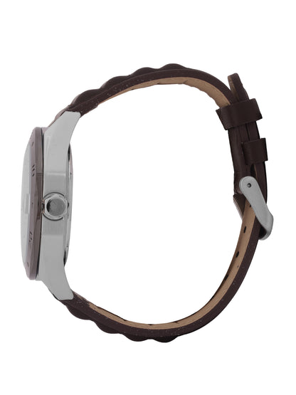 Daniel klein Dual-Tone IPS/IP Black Blue Emboss Dial Leather Watch for Men DK.1.14077-5