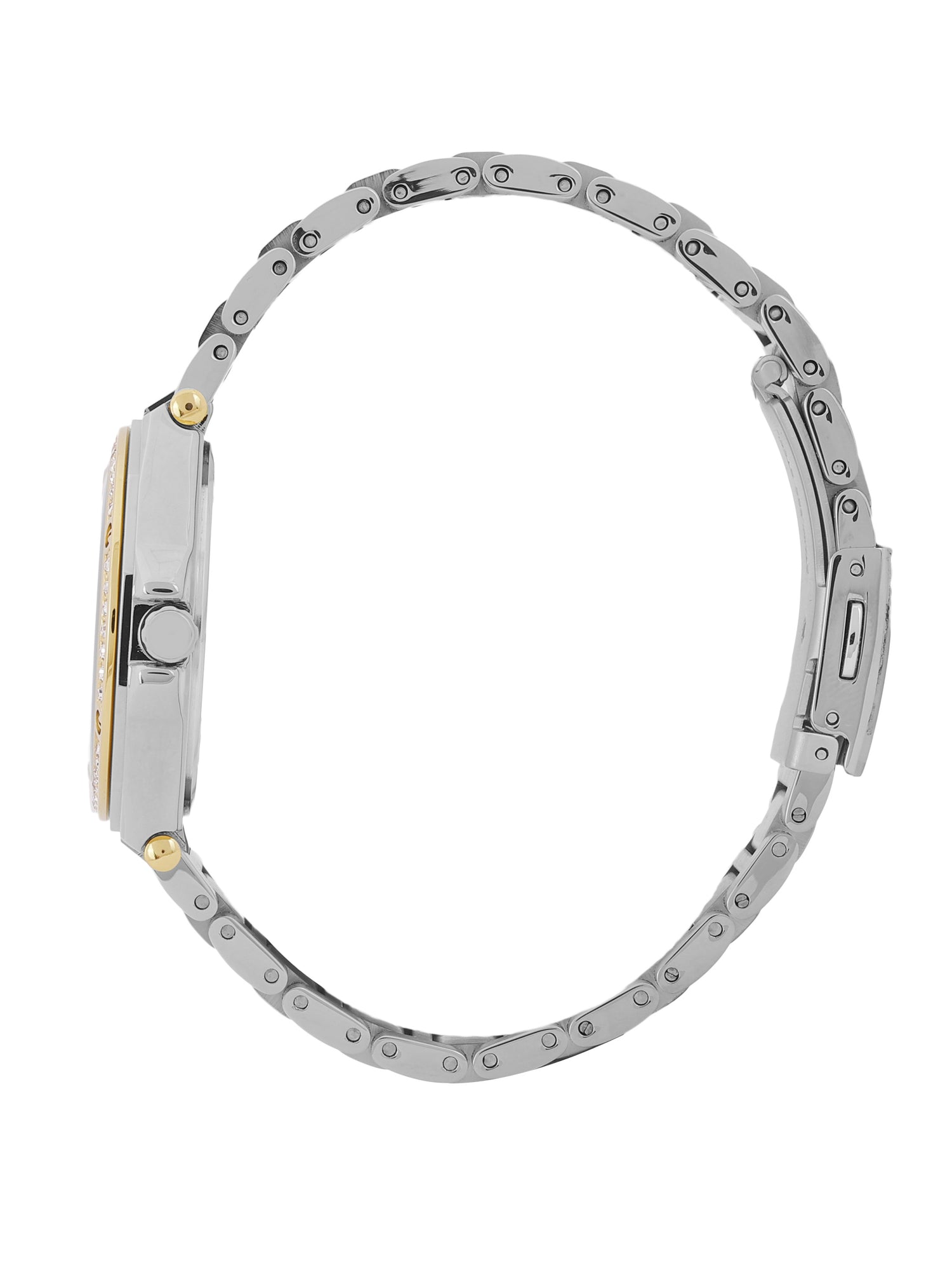 Daniel klein Premium Lady Dual-Tone IPS/IPG Dark Green Embossed Dial Stone Stainless Steel Watch DK.1.13931-5