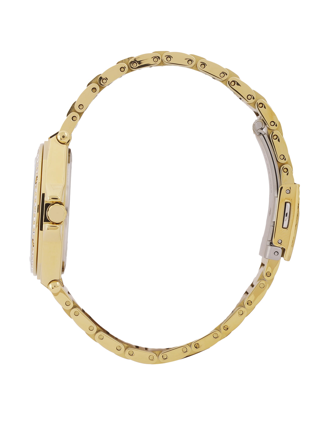 Daniel klein Premium Lady IPG Silver Embossed Dial Stone Stainless Steel Watch DK.1.13931-3