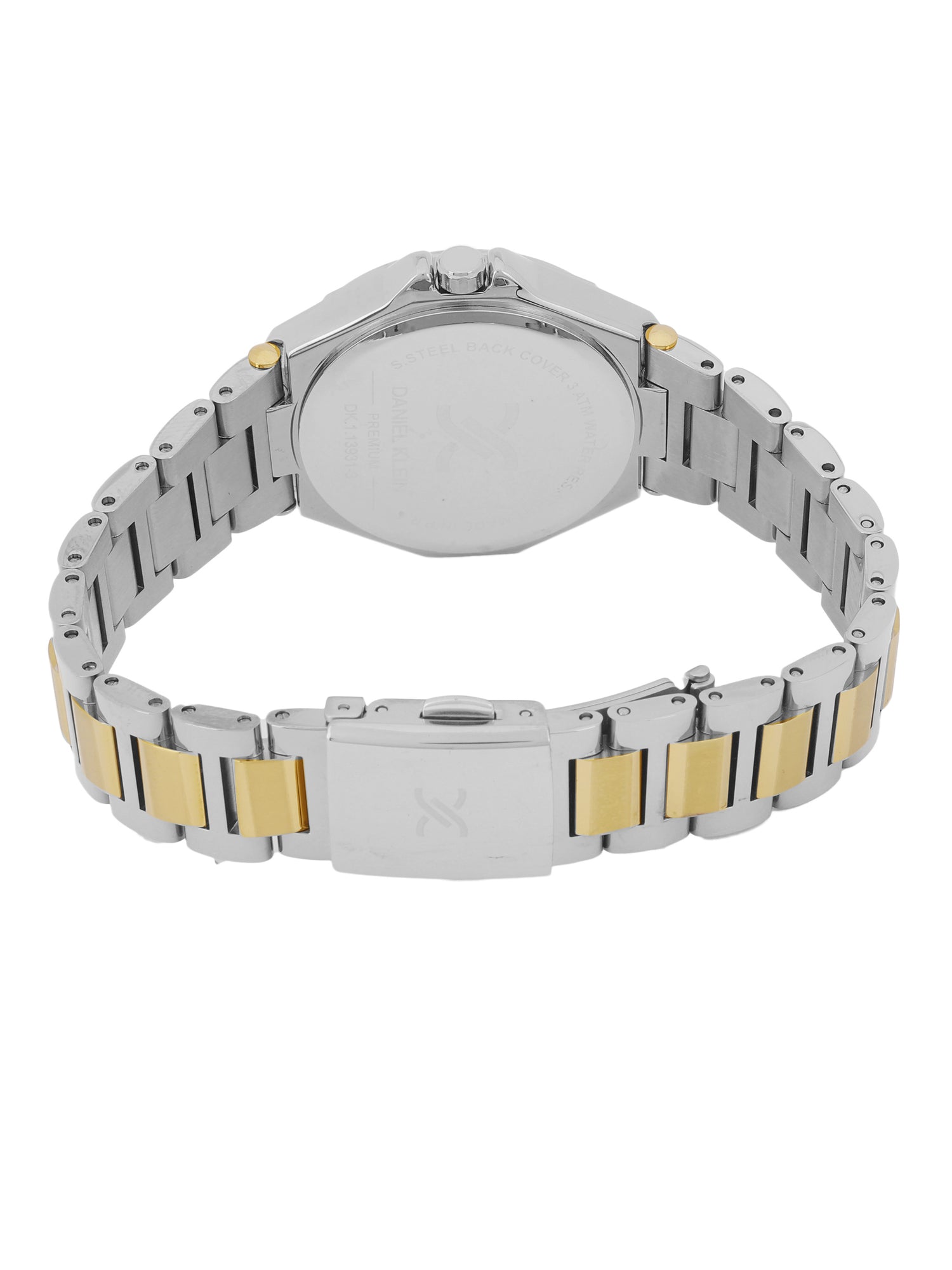 Daniel klein Premium Lady Dual-Tone IPS/IPG Dark Green Embossed Dial Stone Stainless Steel Watch DK.1.13931-5