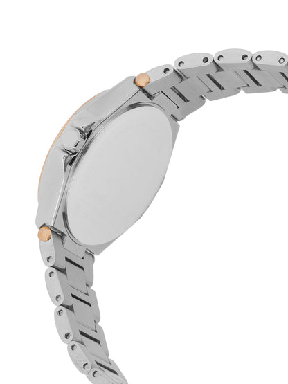 Daniel klein IPS/IP Pink Rose Gold Silver Embossed Dial Stone Watch for Women DK.1.13931-6