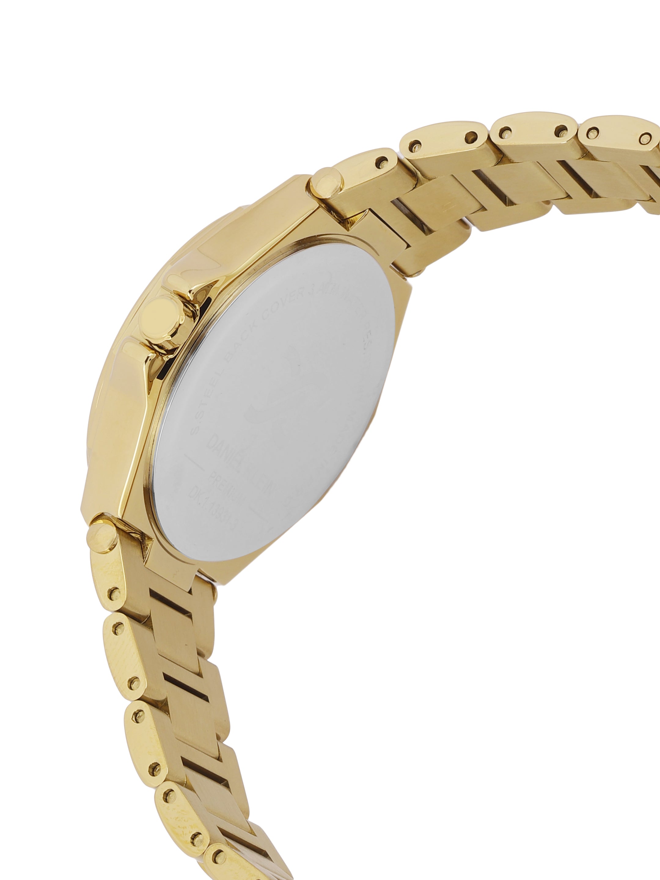 Daniel klein Premium Lady IPG Silver Embossed Dial Stone Stainless Steel Watch DK.1.13931-3