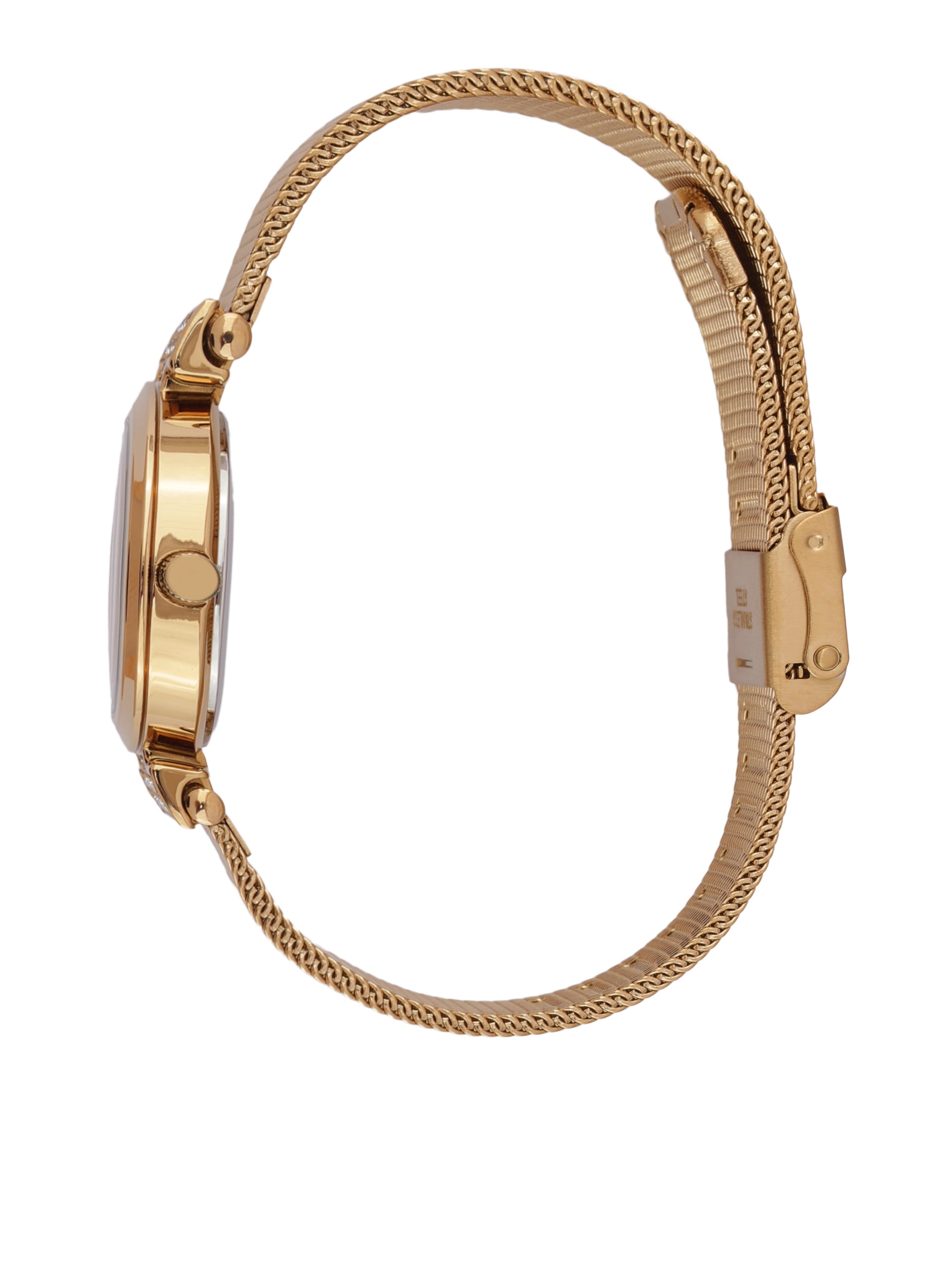 Daniel klein Premium Lady Silver Emboss Dial Rose Gold Mesh Watch DK.1.13966-5