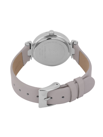 Daniel klein Premium Lady Grey Emboss Dial Grey Leather Watch DK.1.13967-2