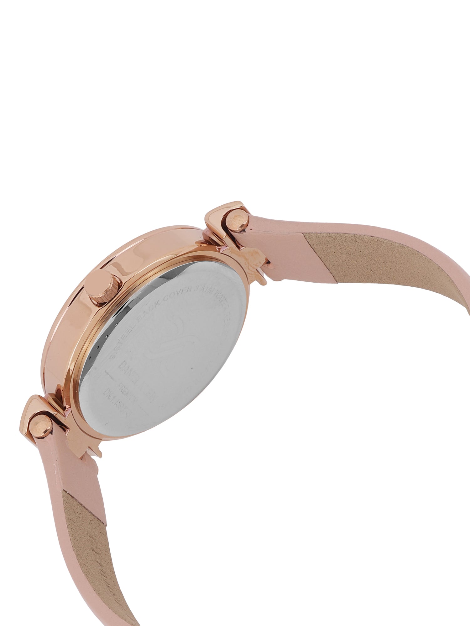 Daniel klein Premium Lady Rose Gold Pink Emboss Dial Leather Watch DK.1.13967-5