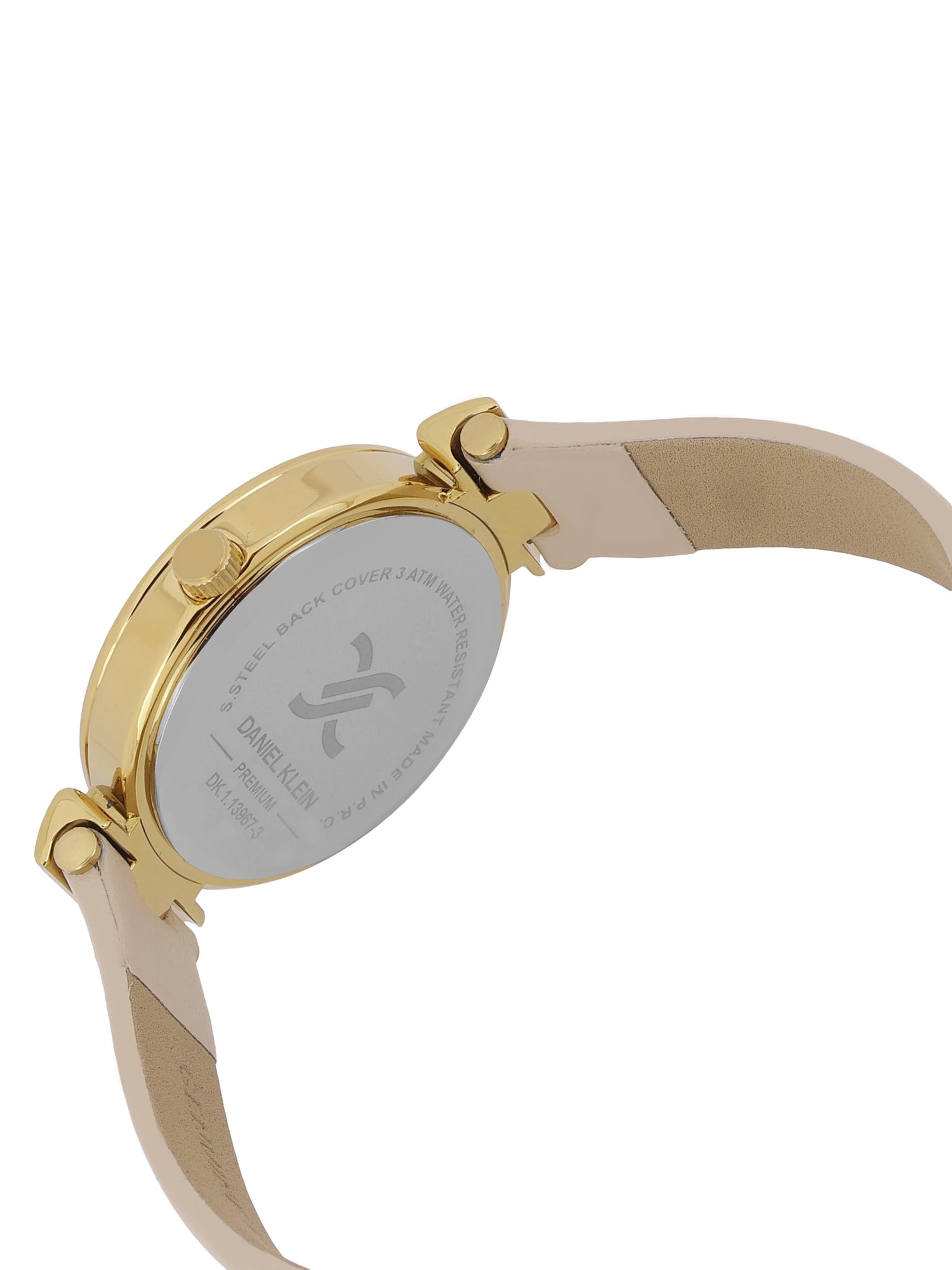 Daniel klein Premium Lady Grey Emboss Dial Grey Leather Watch DK.1.13967-3