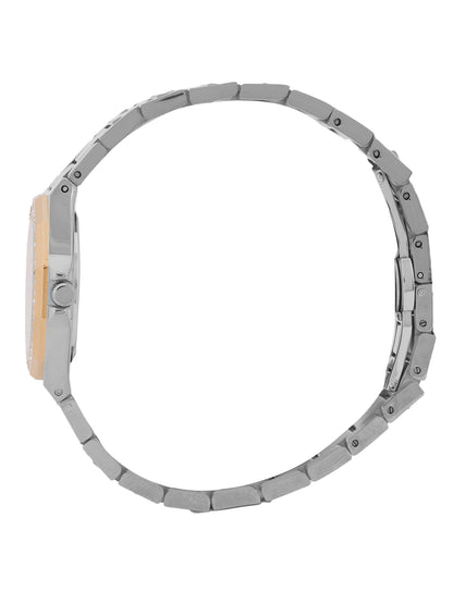 Daniel klein Premium Lady IPS/IP Pink R.Gold Silver Sunray Dial Stone Stainless Steel Watch DK.1.13918-6