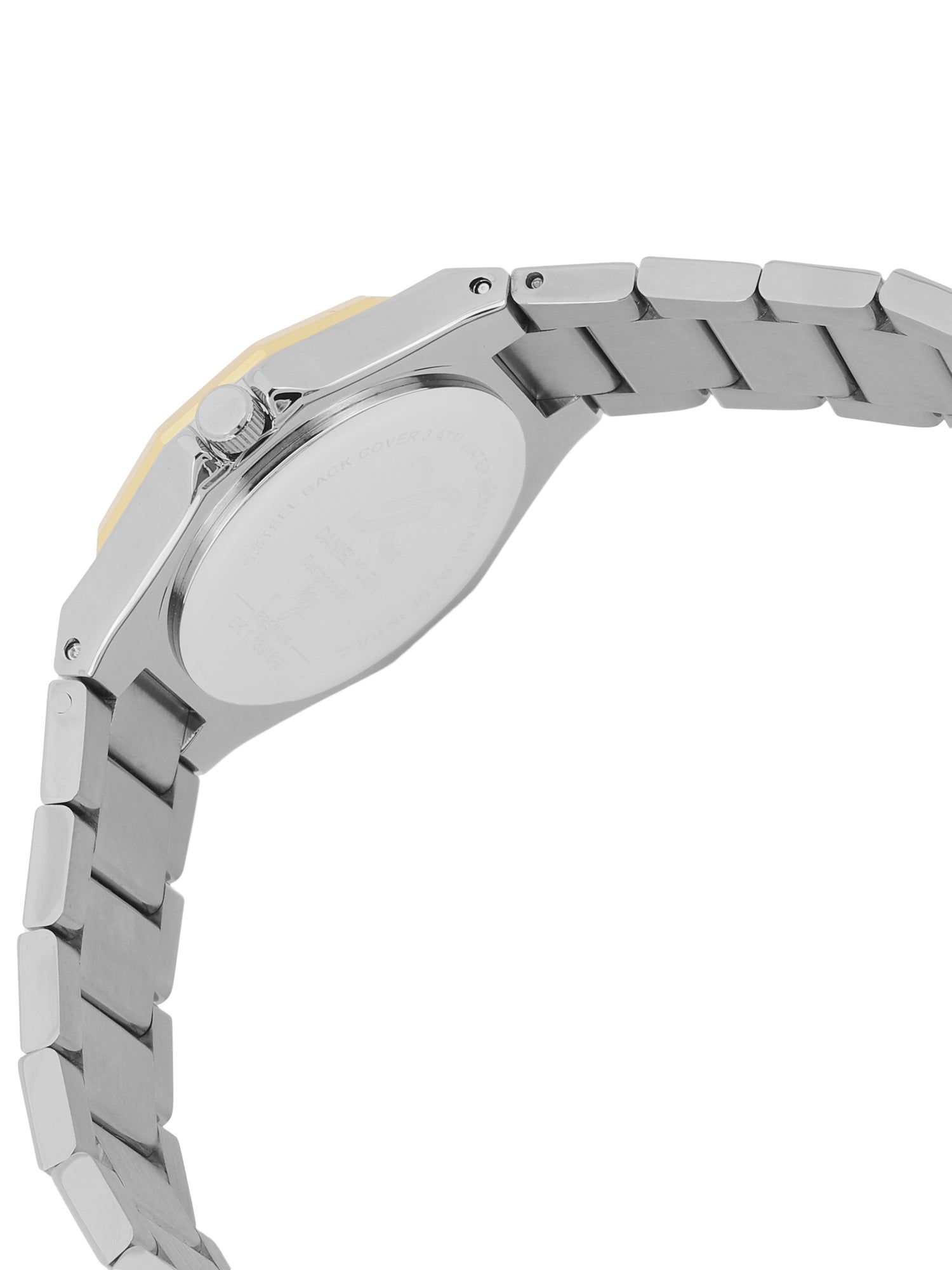 Daniel klein Premium Lady Dual-Tone IPS/IPG Silver Sunray Dial Stone Stainless Steel Watch DK.1.13918-3