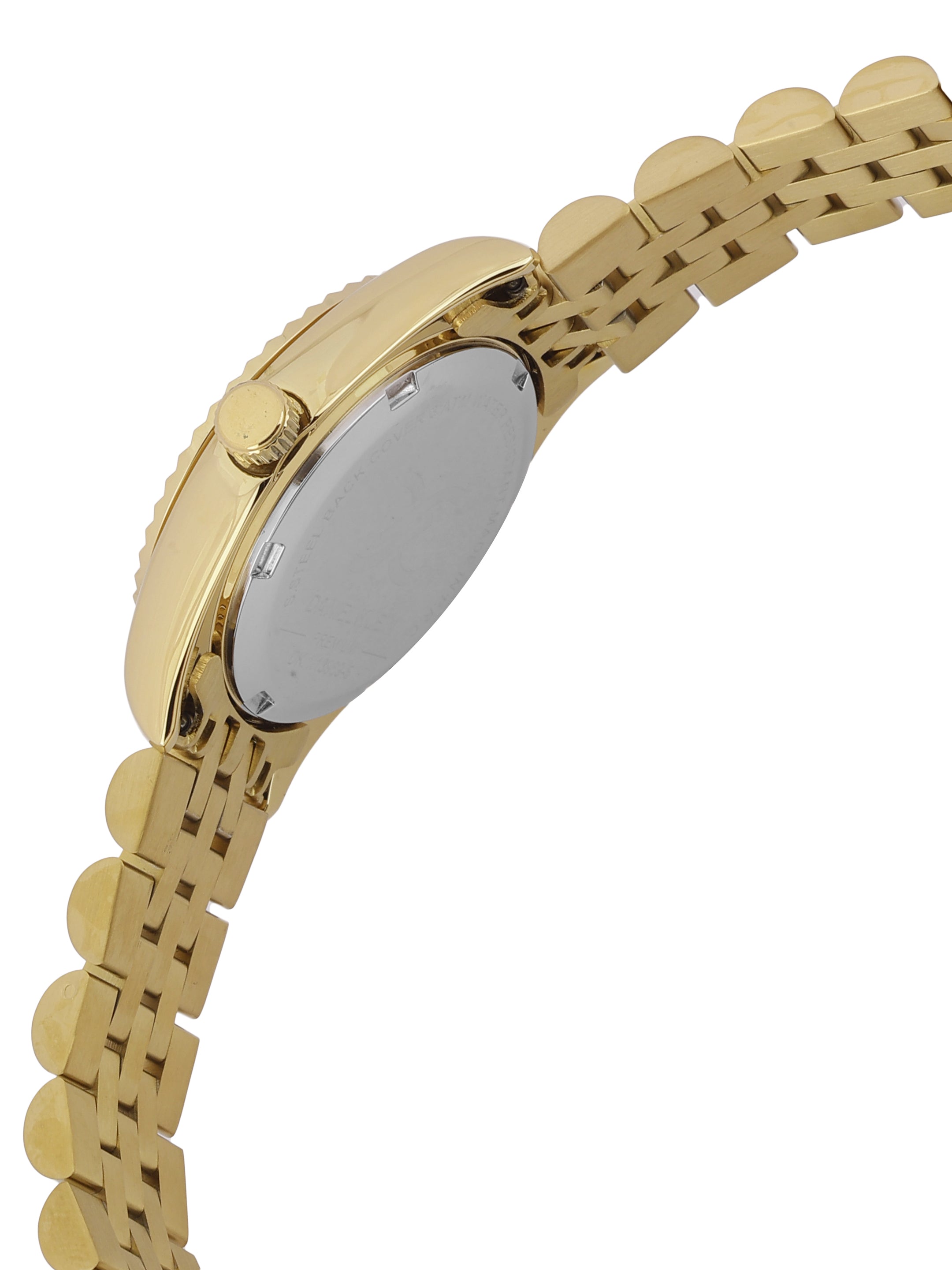 Daniel klein Premium Lady Gold Silver Sunray Dial Stainless Steel Watch DK.1.13969-5