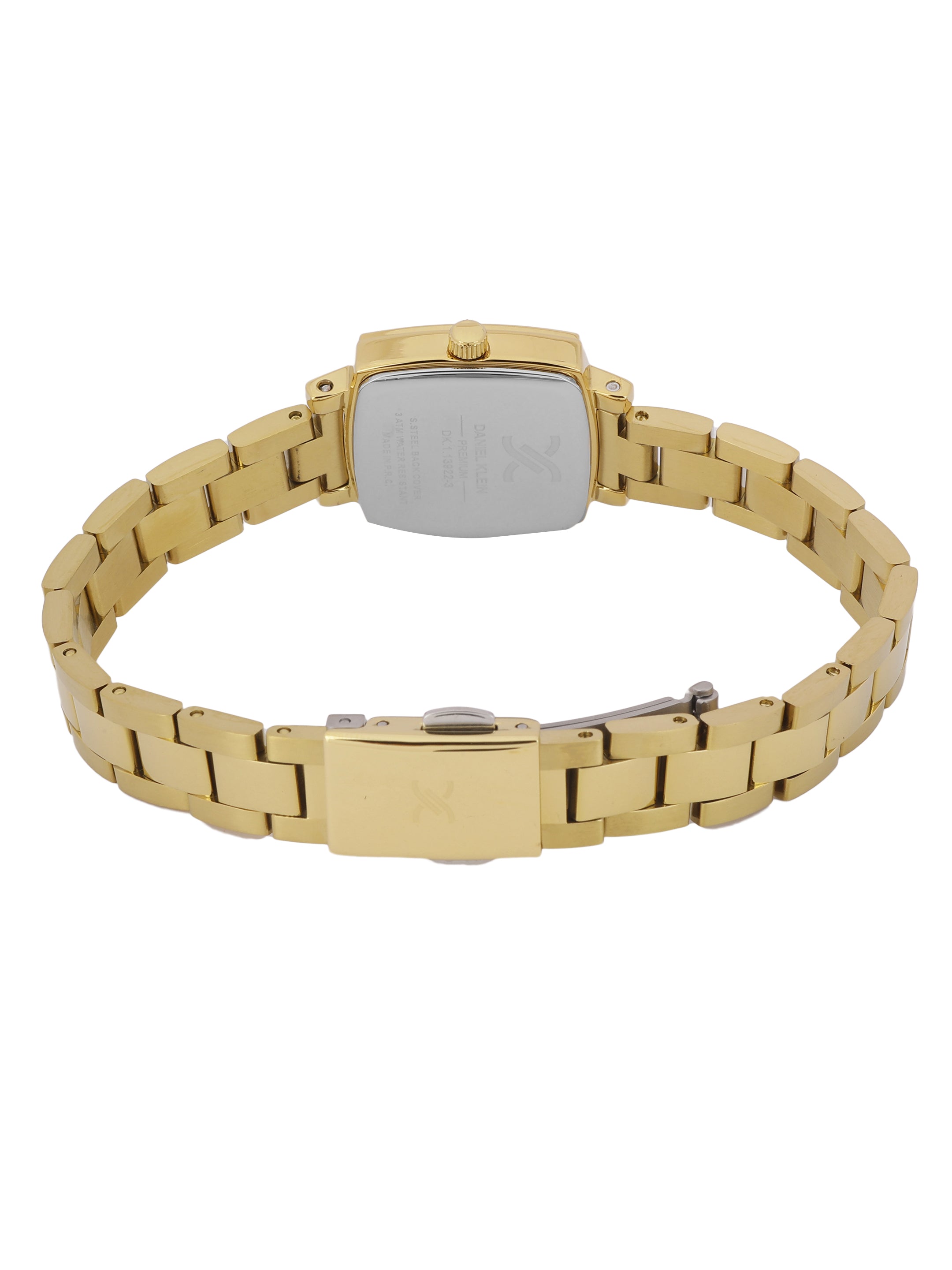 Daniel klein Premium Lady IPG Silver Embossed Dial Stone Stainless Steel Watch DK.1.13922-3