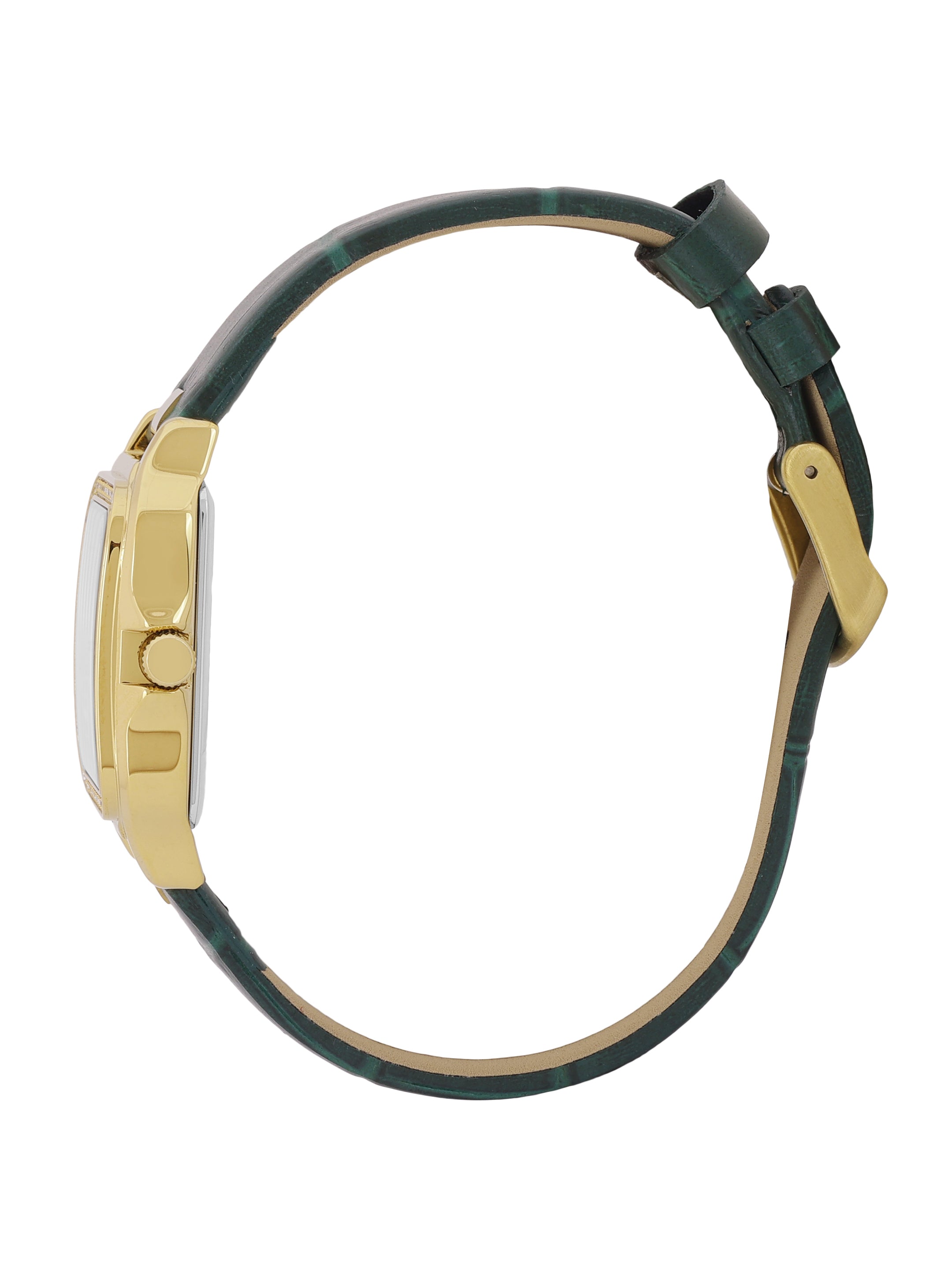 Daniel klein Premium Lady Gold Case Dark Green Leather Strap Sunray Dial Watch DK.1.14039-4