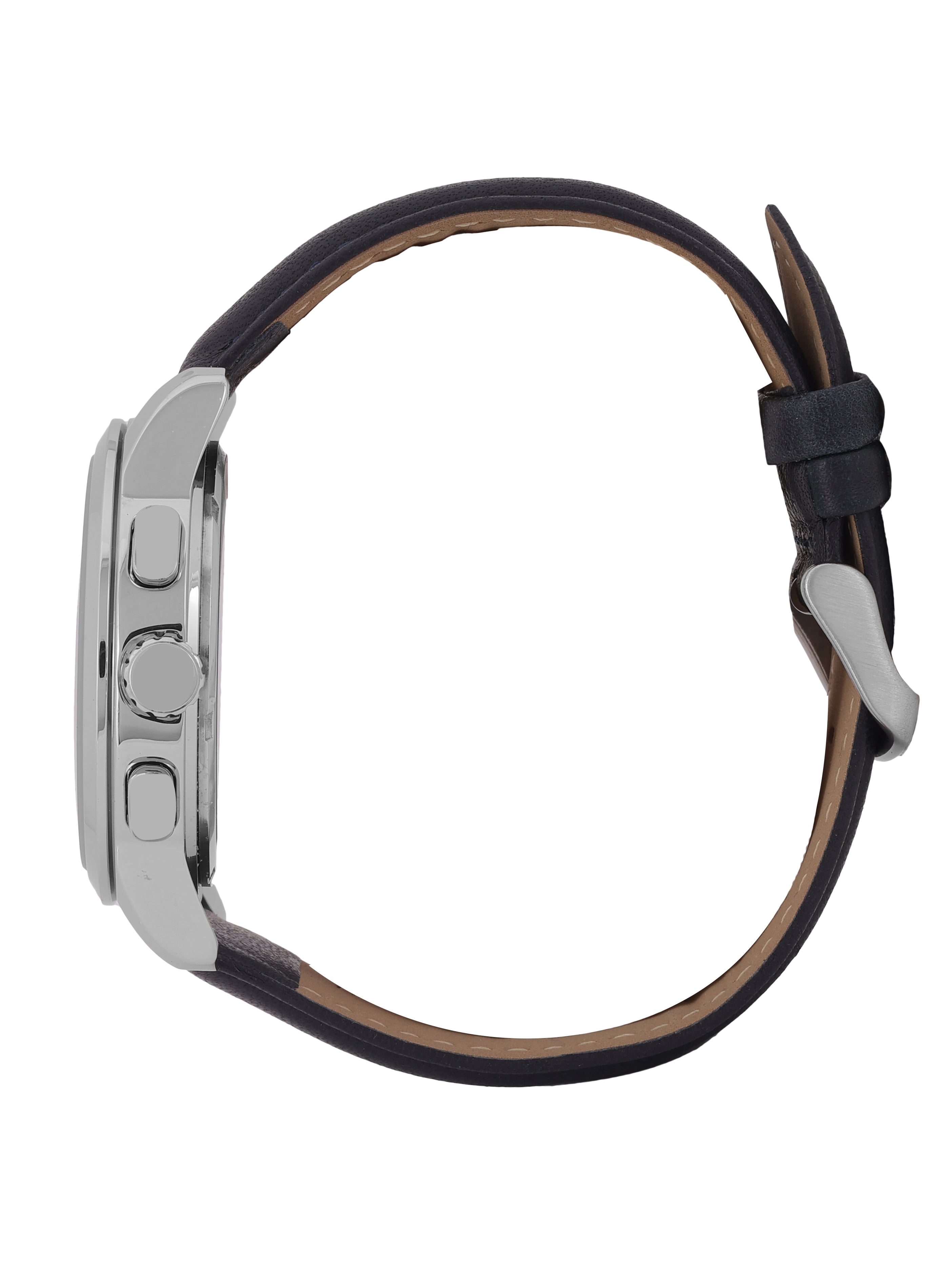 Daniel Klein Men’s Dark Blue Dial Leather Strap Watch DK.6.14032-3