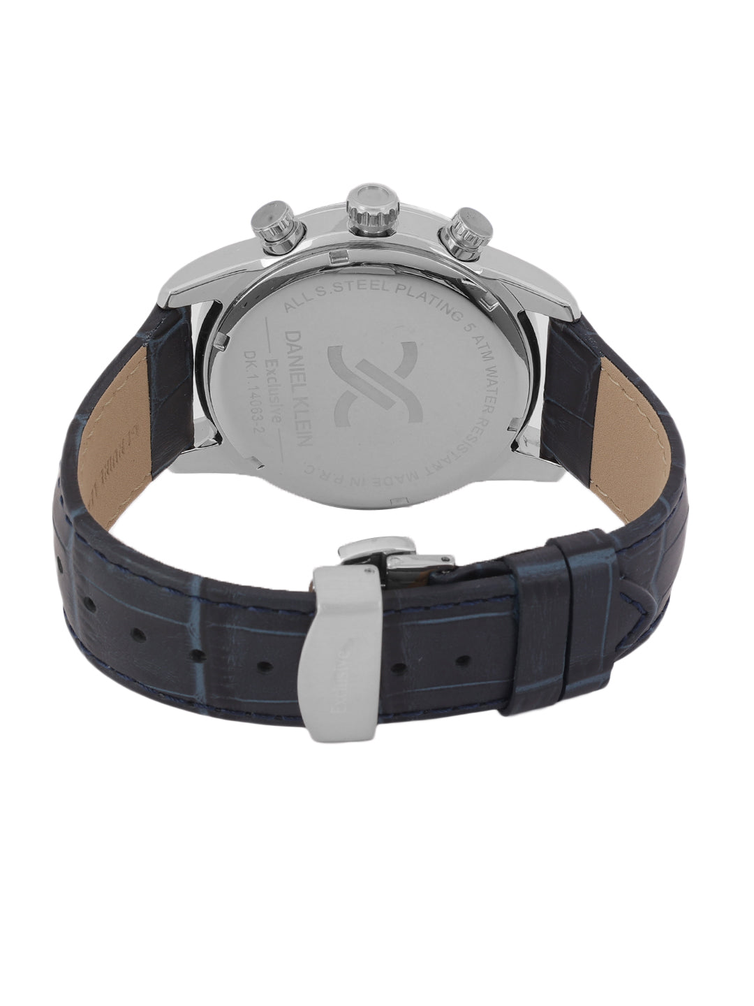 Daniel Klein Men’s Dark Blue Dial Leather Watch DK.1.14063-2