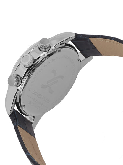 Daniel Klein Men’s Dark Blue Dial Leather Watch DK.1.14063-2