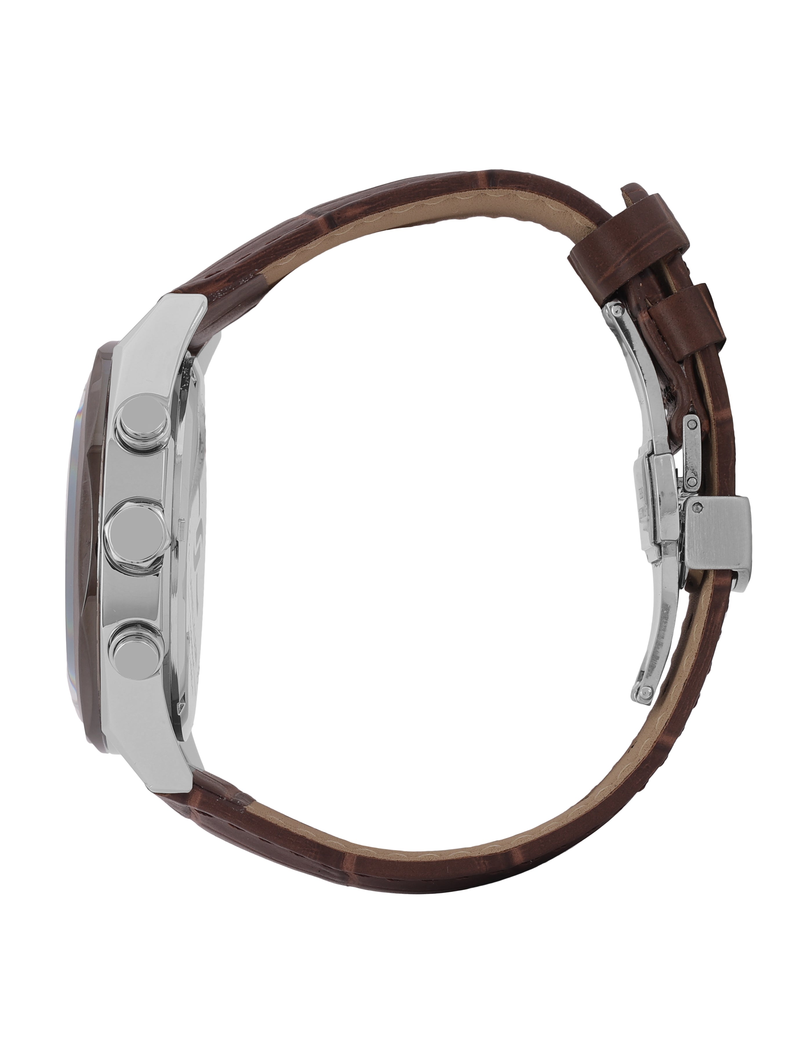 Daniel Klein Men’s Green Dial Dark Brown Leather Watch DK.1.14065-4