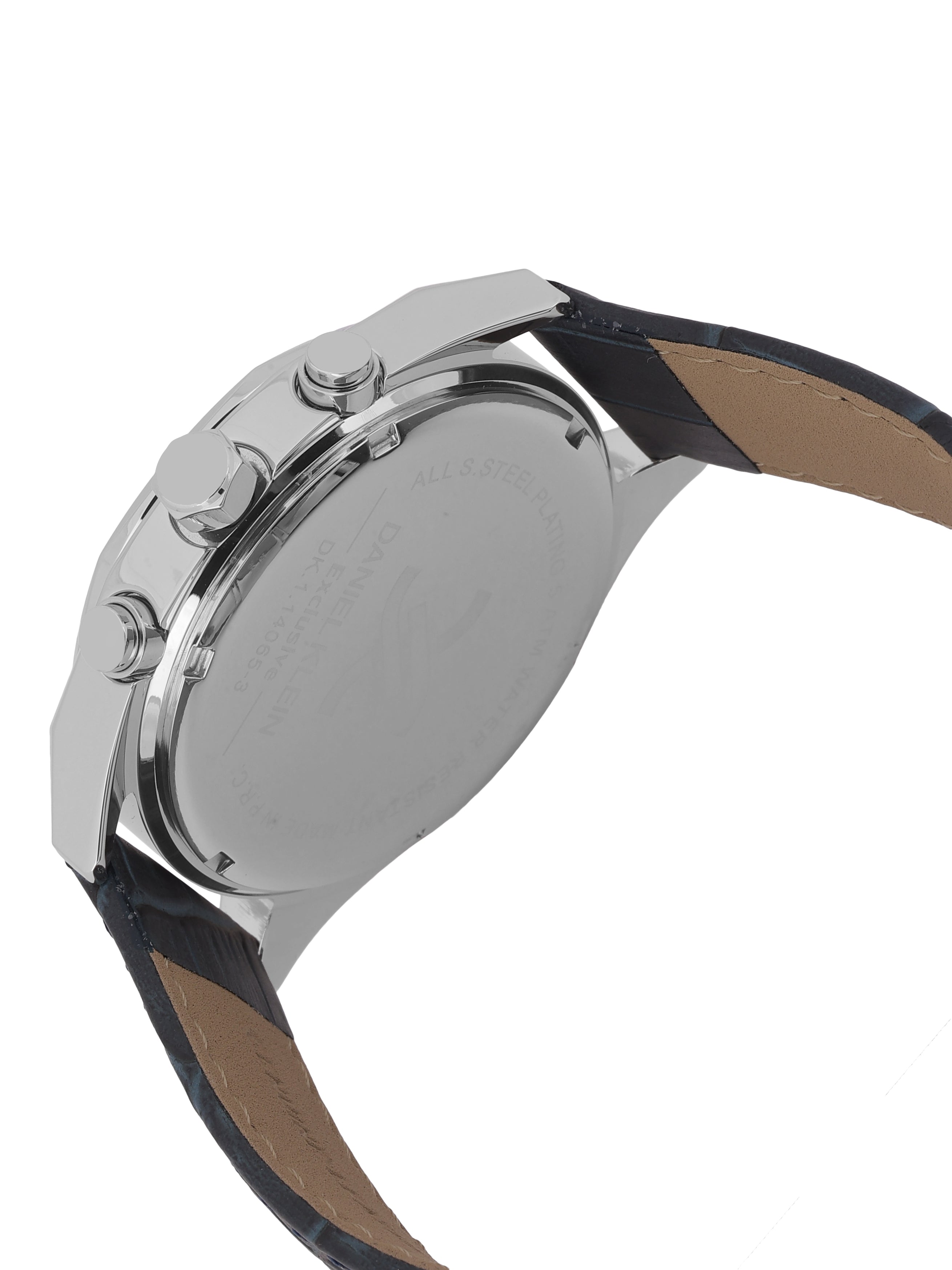 Daniel Klein Men’s Dark Blue Dial Leather Strap Watch DK.1.14065-3