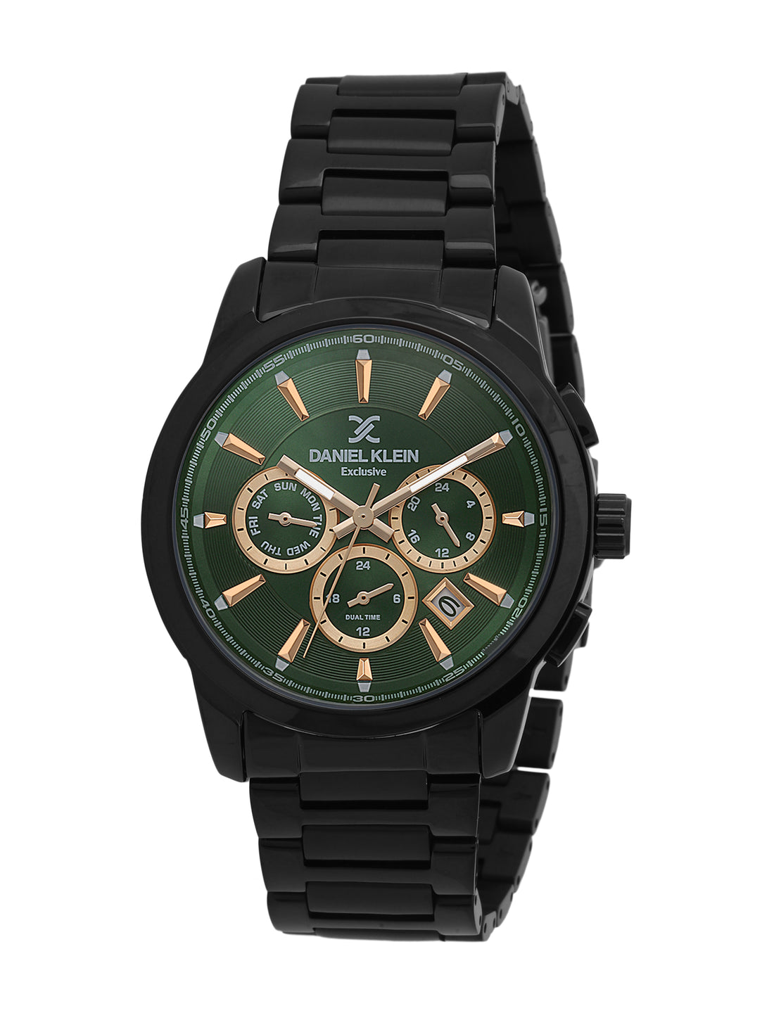 Daniel Klein Men’s Dark Green Dial Black Stainless Steel Watch DK.6.14031-5