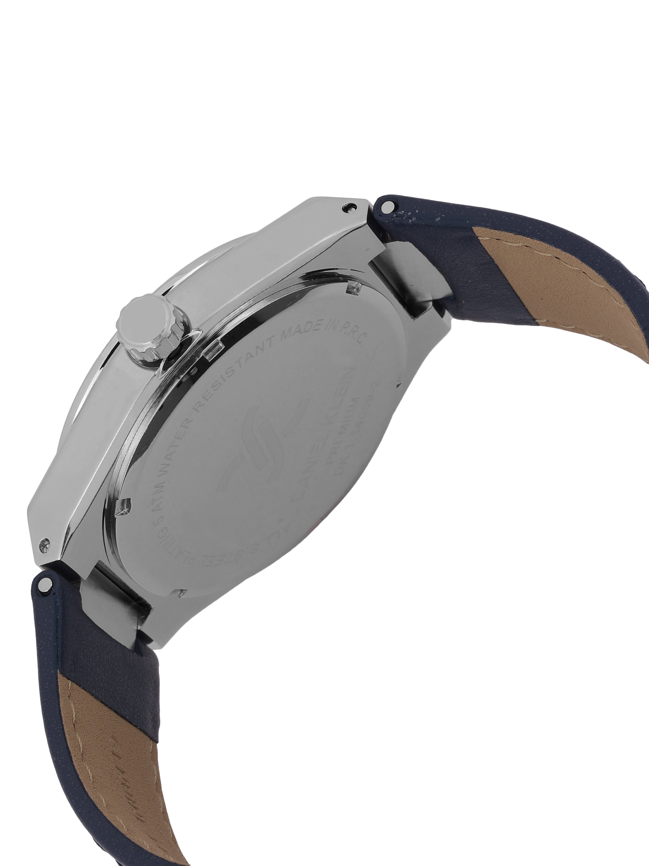 Daniel klein IPS Dark Blue Emboss Dial Leather Watch for Men DK.1.14059-2