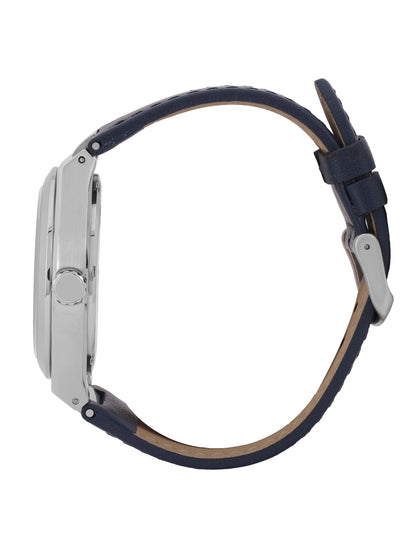 Daniel klein IPS Dark Blue Emboss Dial Leather Watch for Men DK.1.14059-2