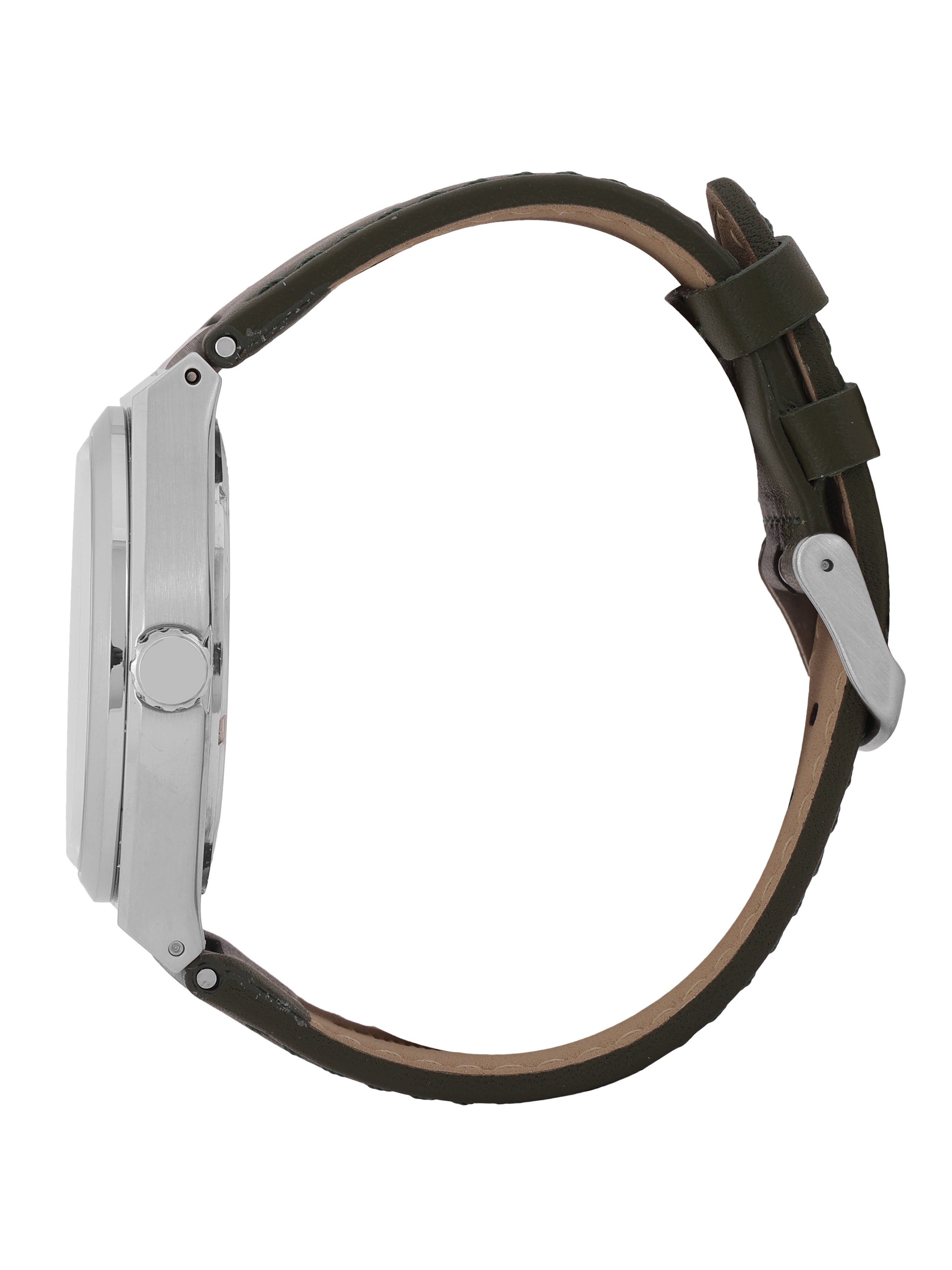 Daniel klein IPS Dark Green Emboss Dial Leather Watch for Men DK.1.14059-3