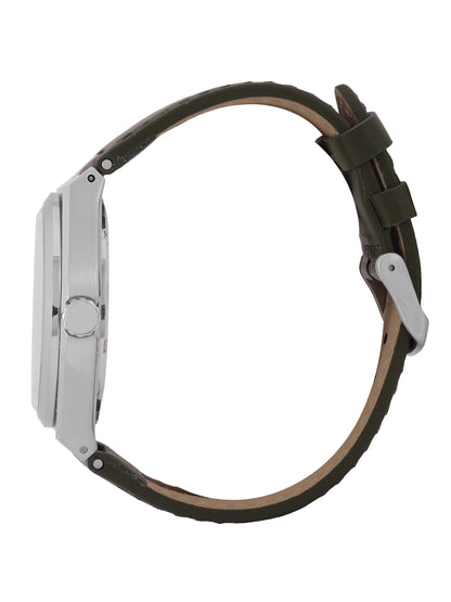 Daniel klein IPS Dark Green Emboss Dial Leather Watch for Men DK.1.14059-3