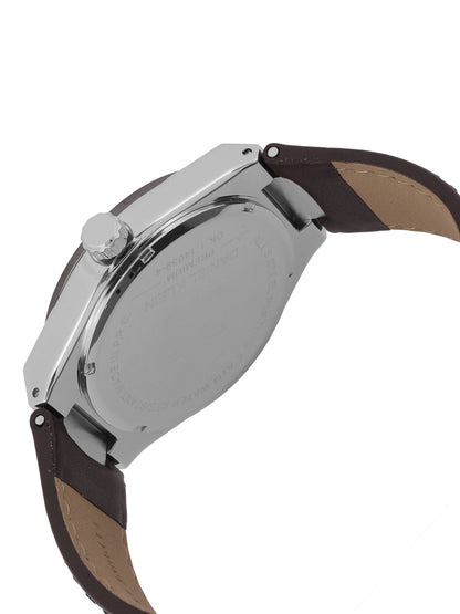 Daniel klein Dual-Tone IPS/IP Black Dark Brown Emboss Dial Leather Watch for Men DK.1.14059-4