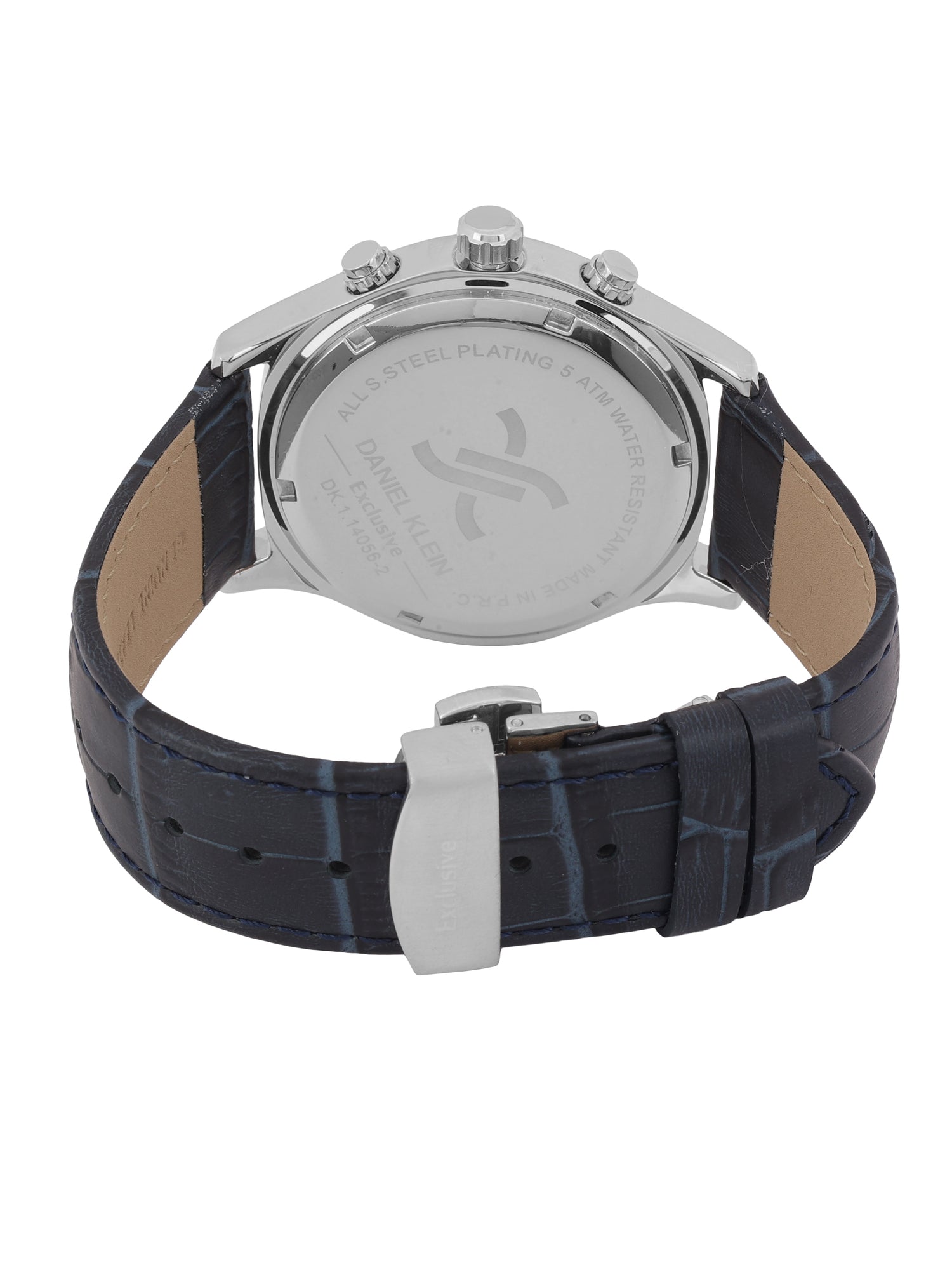 Daniel Klein Men’s Dark Blue Dial Leather Strap Watch DK.1.14056-2
