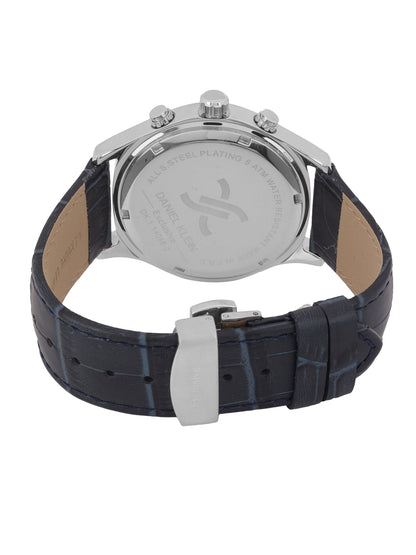 Daniel Klein Men’s Dark Blue Dial Leather Strap Watch DK.1.14056-2