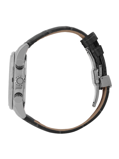 Daniel Klein Men’s Black Dial Black Leather Watch DK.1.14063-1