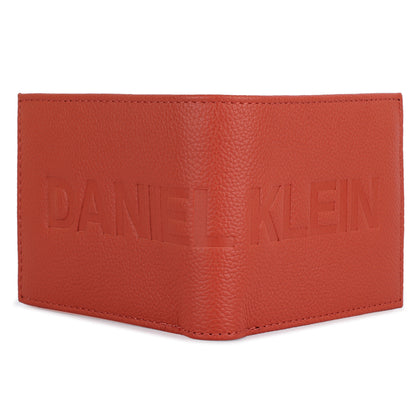 &quot;Daniel Klein Men’s Signature Wallet – Classic Textured Orange Edition	&quot;