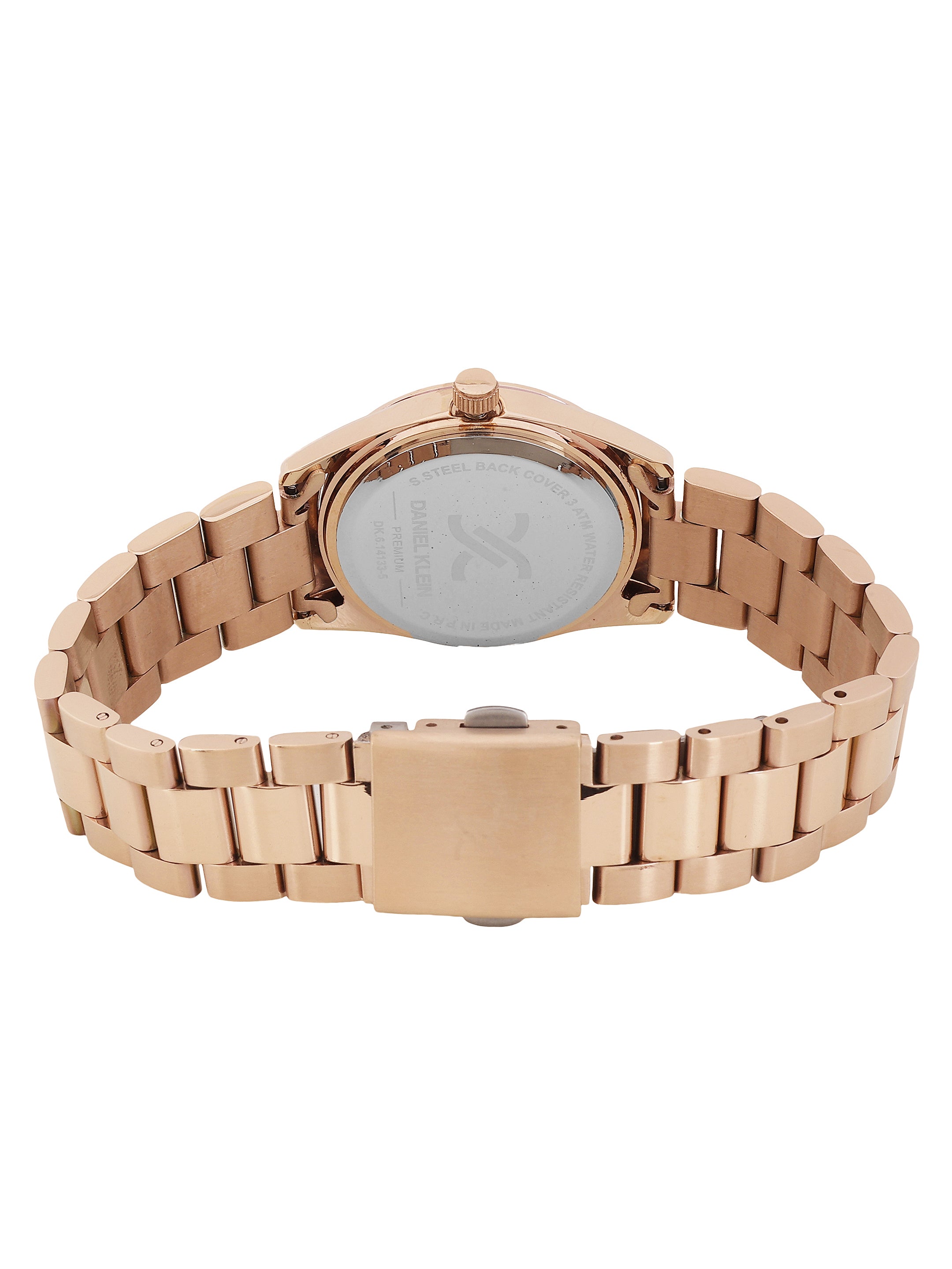 Daniel Klein Women’s Analog Watch – Silver Dial, IP Pink Rose Gold Strap DK.6.14133-5