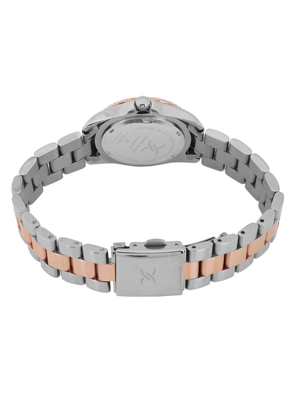 Daniel Klein Women’s Analog Watch – Dark Brown Dial, Silver–Rose Gold Strap DK.6.14134-6