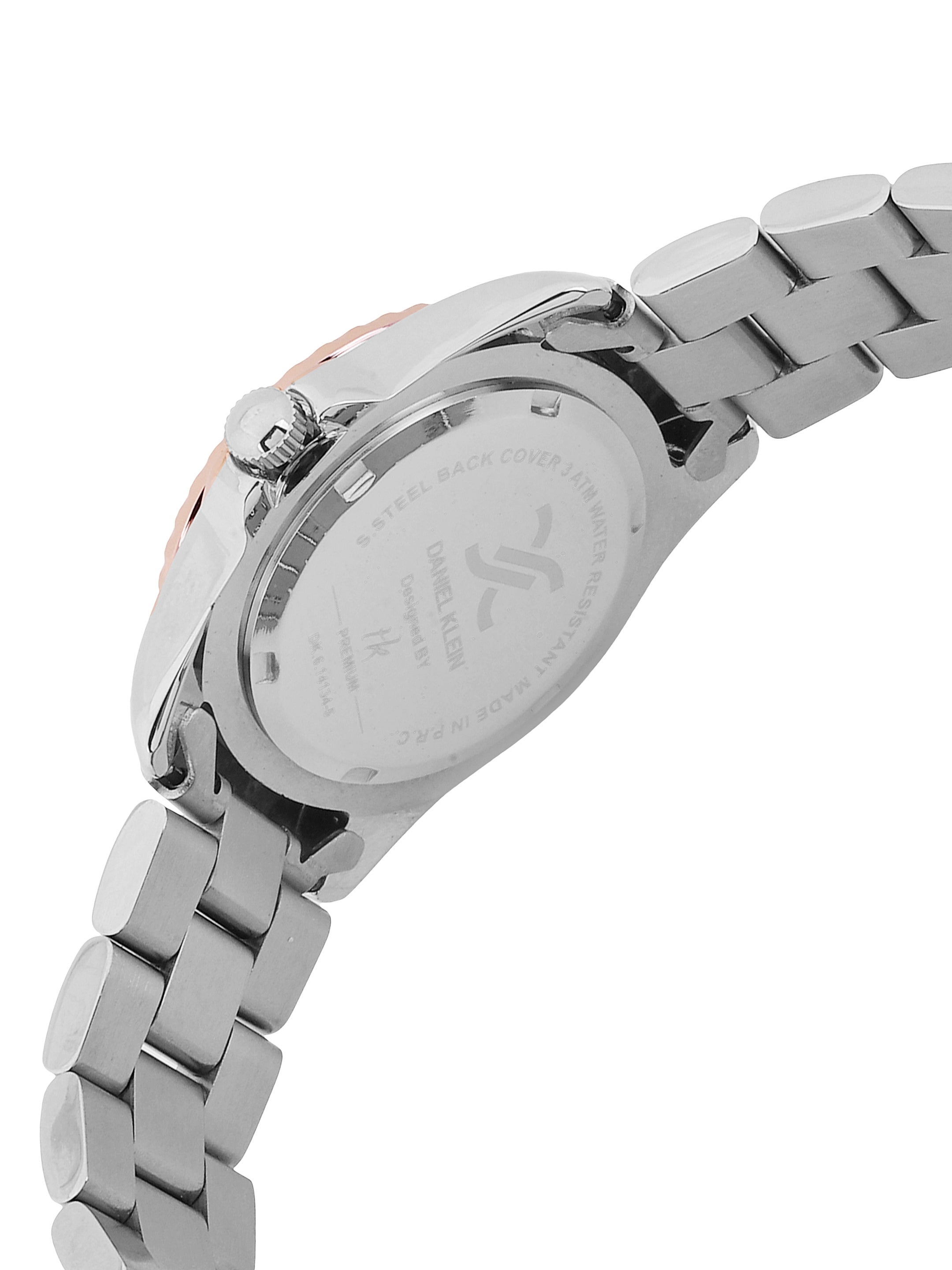 Daniel Klein Women’s Analog Watch – Dark Brown Dial, Silver–Rose Gold Strap DK.6.14134-6