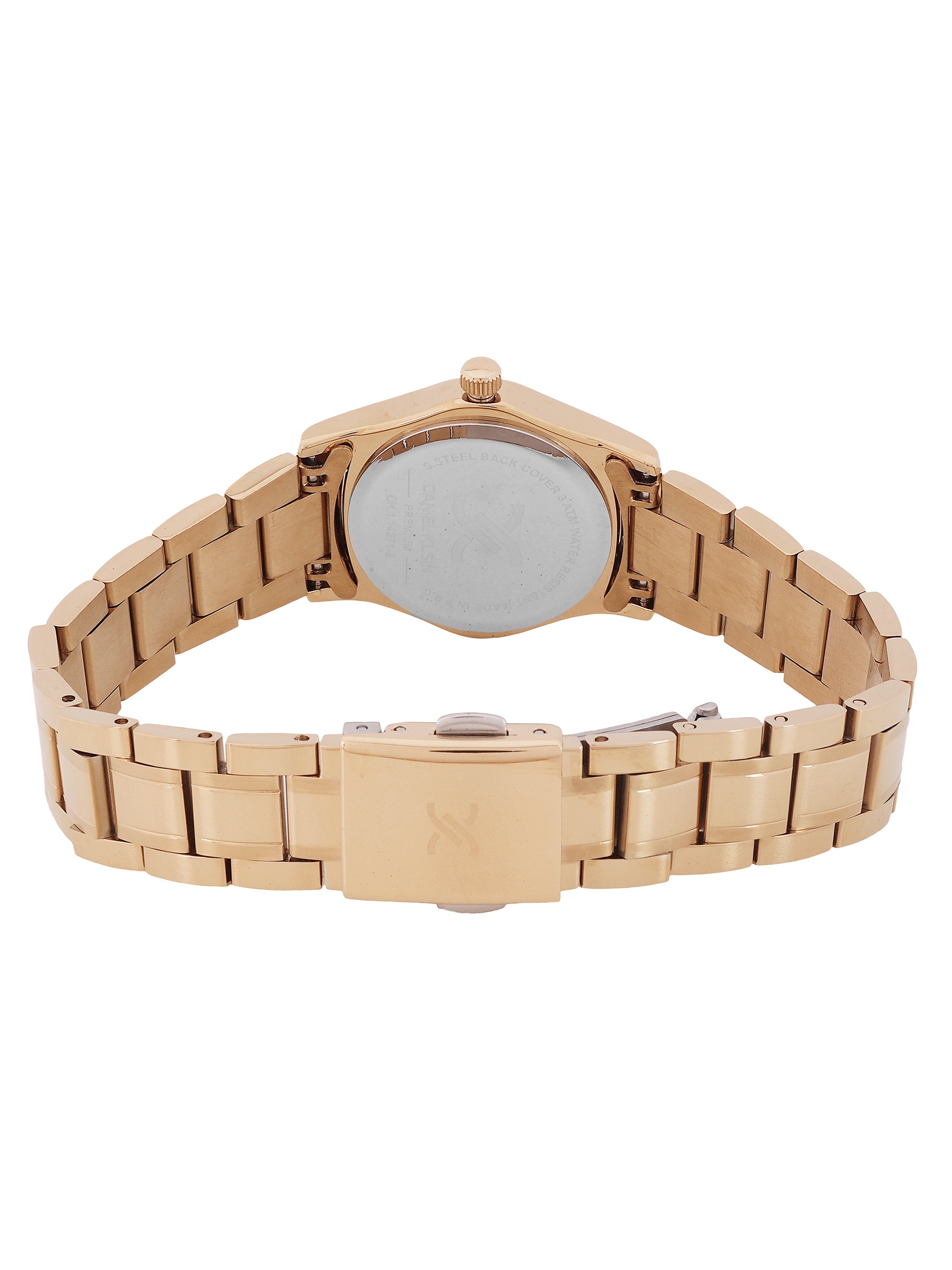 Daniel Klein Silver Dial Pink Rose Gold Strap Women’s Analog Watch DK.1.14271-5