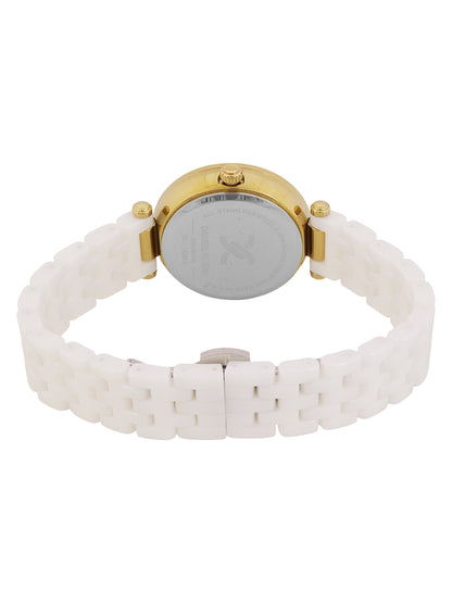 Daniel Klein Silver Dial White Strap Women’s Analog Watch DK.1.14282-4