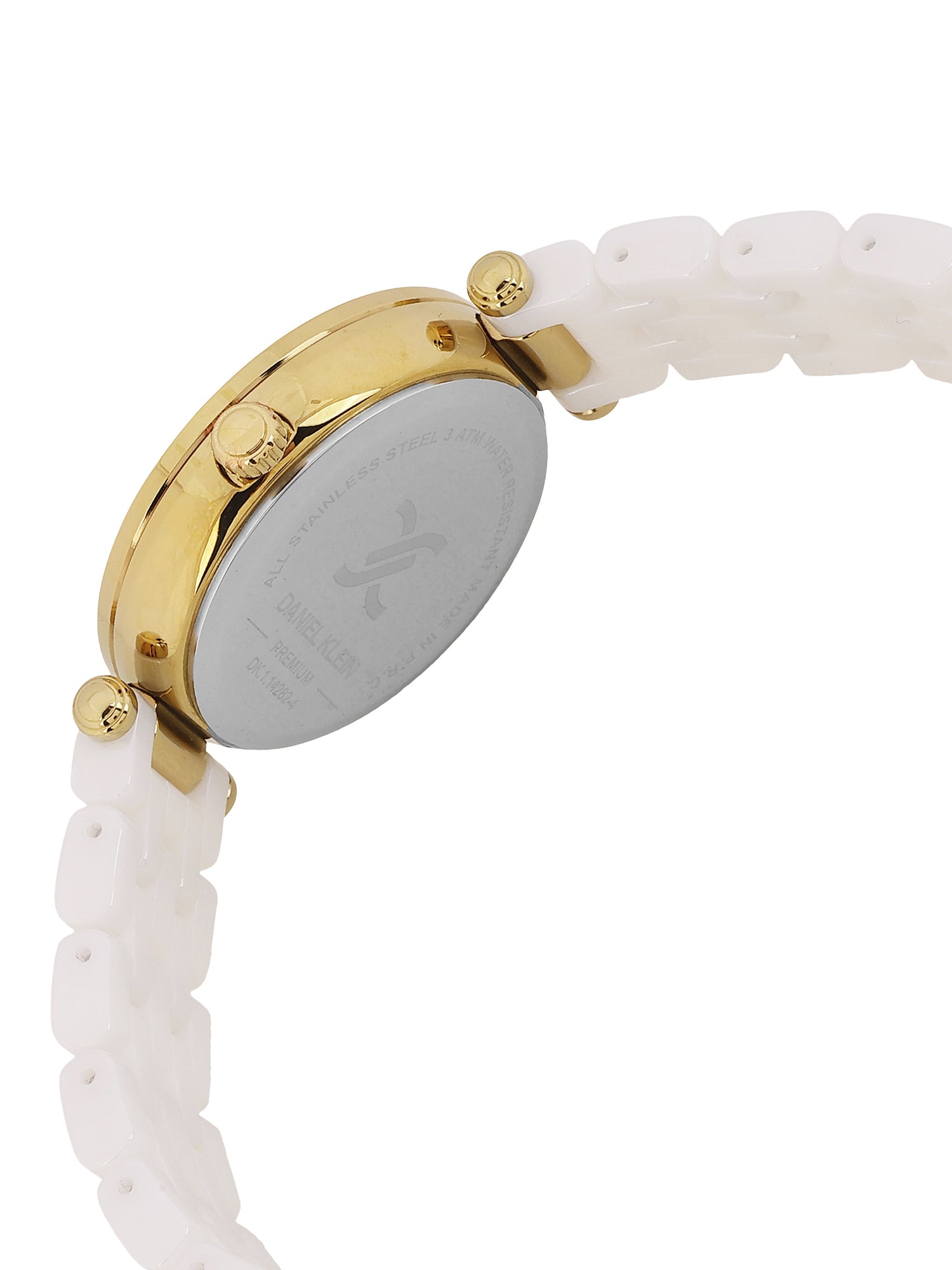 Daniel Klein Silver Dial White Strap Women’s Analog Watch DK.1.14282-4