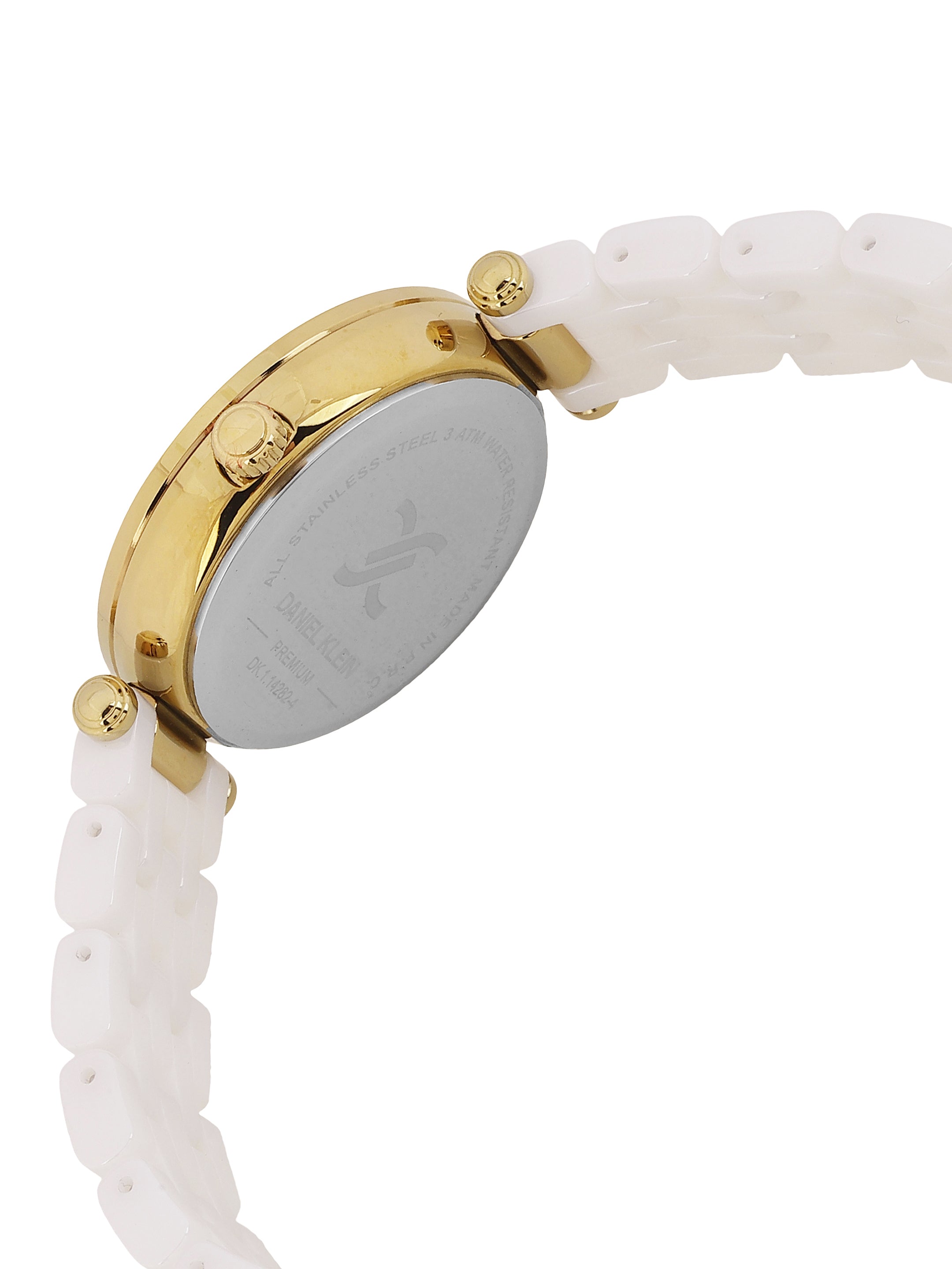 Daniel Klein Silver Dial White Strap Women’s Analog Watch DK.1.14282-4