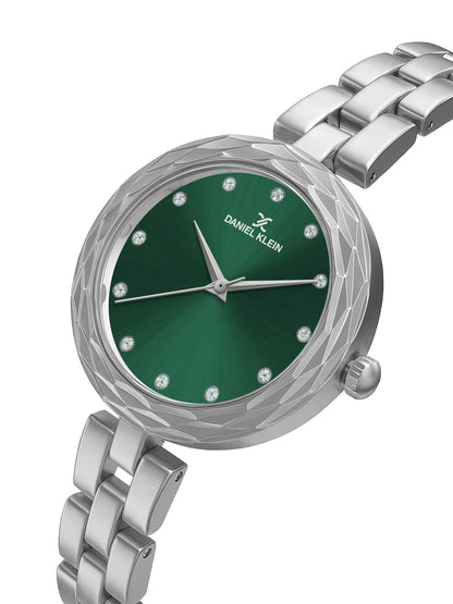 Daniel Klein Women Round Dial &amp; Stainless Steel Bracelet Style Straps Analogue Watch