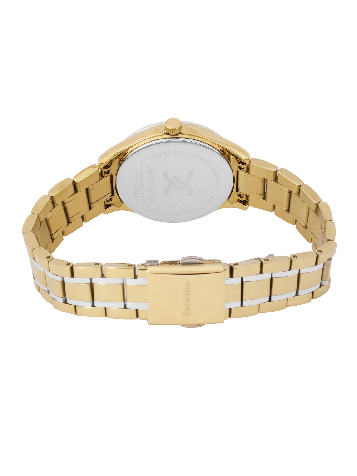 Daniel klein Dual-Tone Gold Sunray Brush Dial Watch for Women DK.1.14089-6