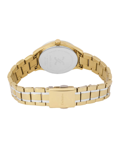 Daniel klein Dual-Tone Gold Sunray Brush Dial Watch for Women DK.1.14089-6