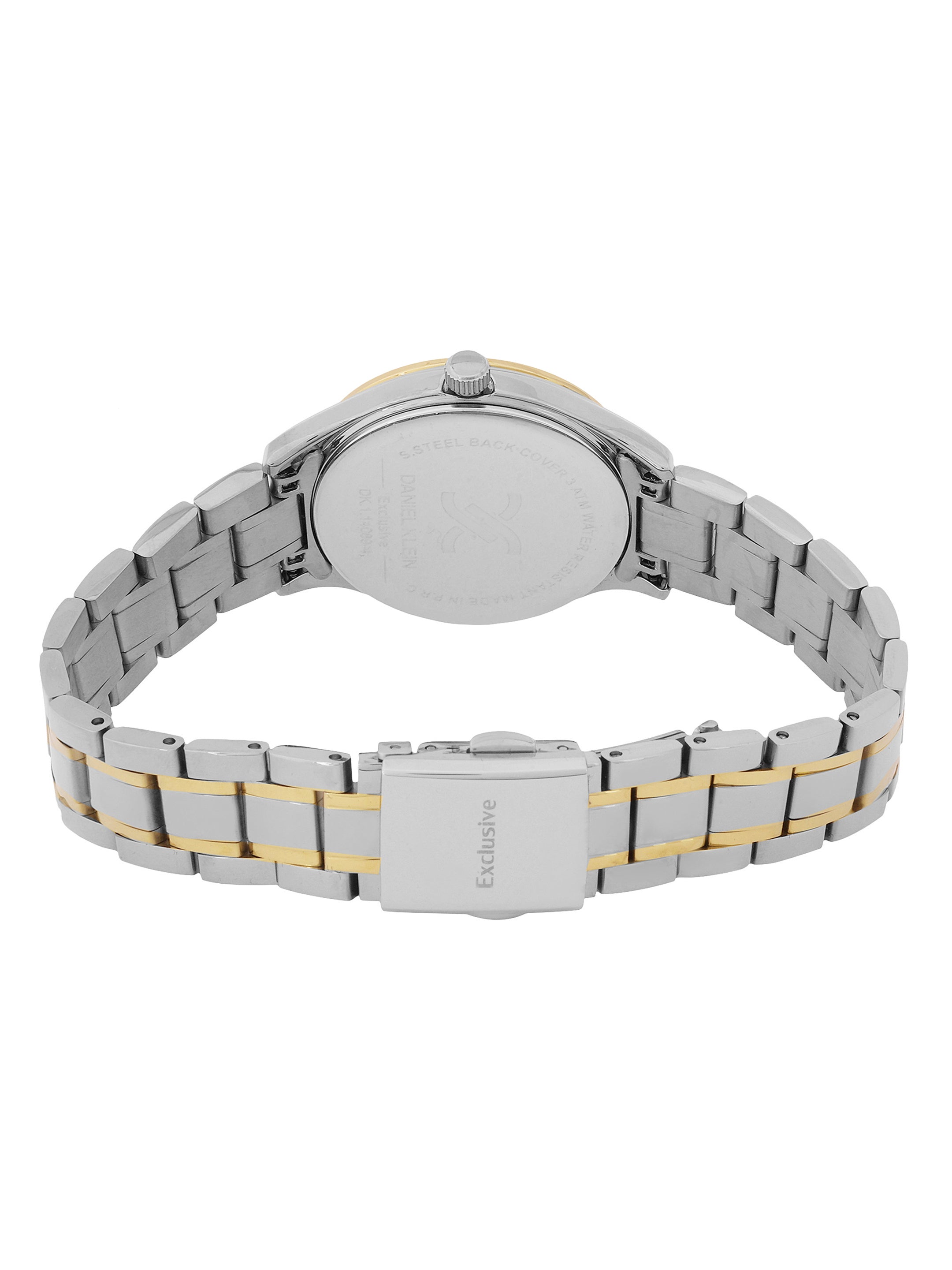 Daniel klein Dual-Tone IPS/IPG Dark Green Sunray Brush Dial Watch for Women DK.1.14089-5