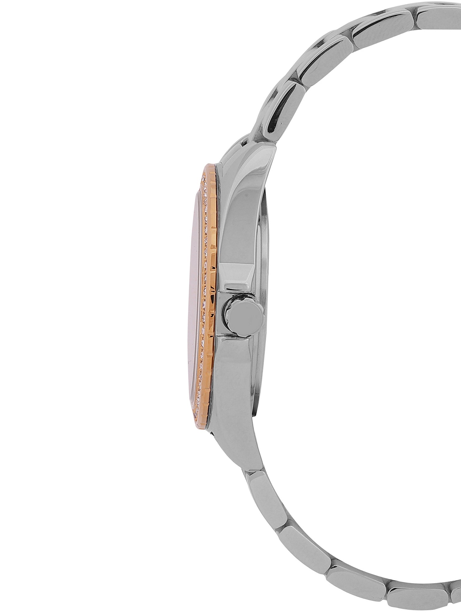 Daniel klein IPS/IP Pink R.Gold Silver Sunray Dial Watch for Women DK.1.14053-6