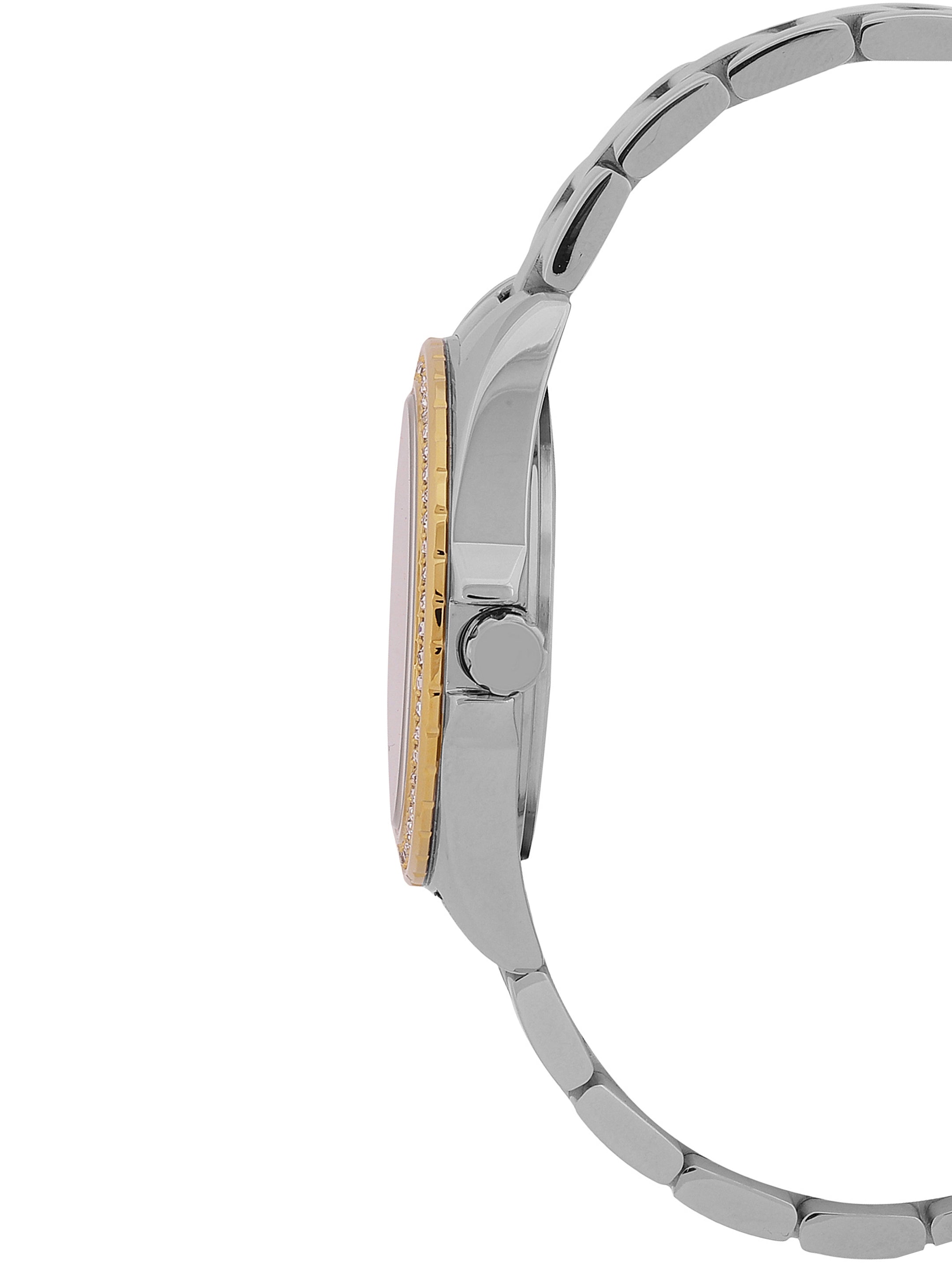 Daniel klein Dual-Tone IPS/IPG Silver Sunray Dial Watch for Women DK.1.14053-5