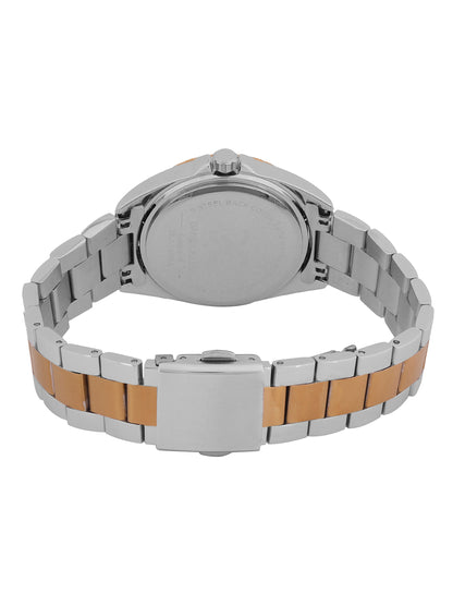 Daniel klein IPS/IP Pink R.Gold Silver Sunray Dial Watch for Women DK.1.14053-6