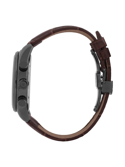 Daniel Klein Men’s Green Dial Brown Leather Gun Case Watch DK.1.14063-5