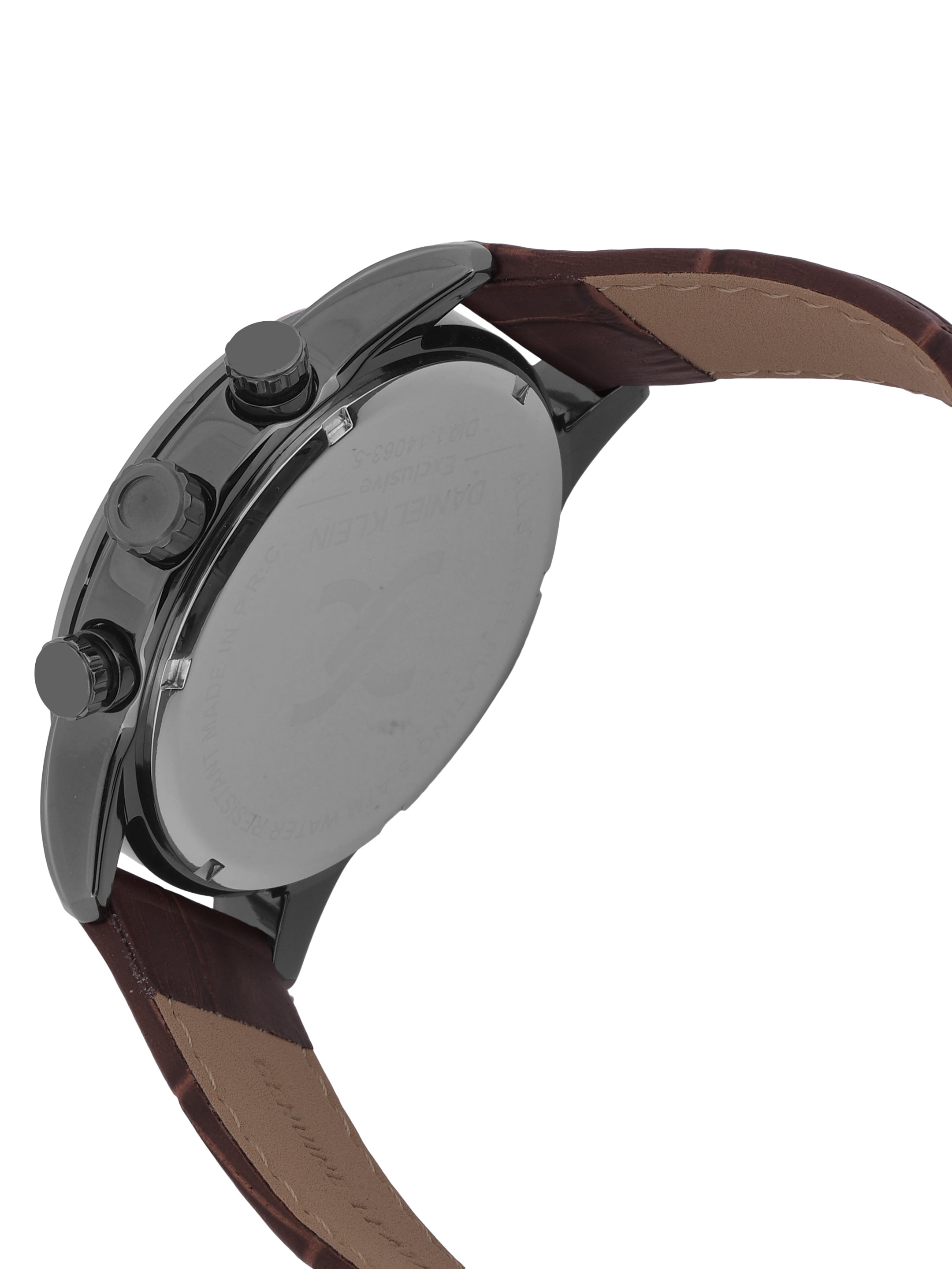 Daniel Klein Men’s Green Dial Brown Leather Gun Case Watch DK.1.14063-5