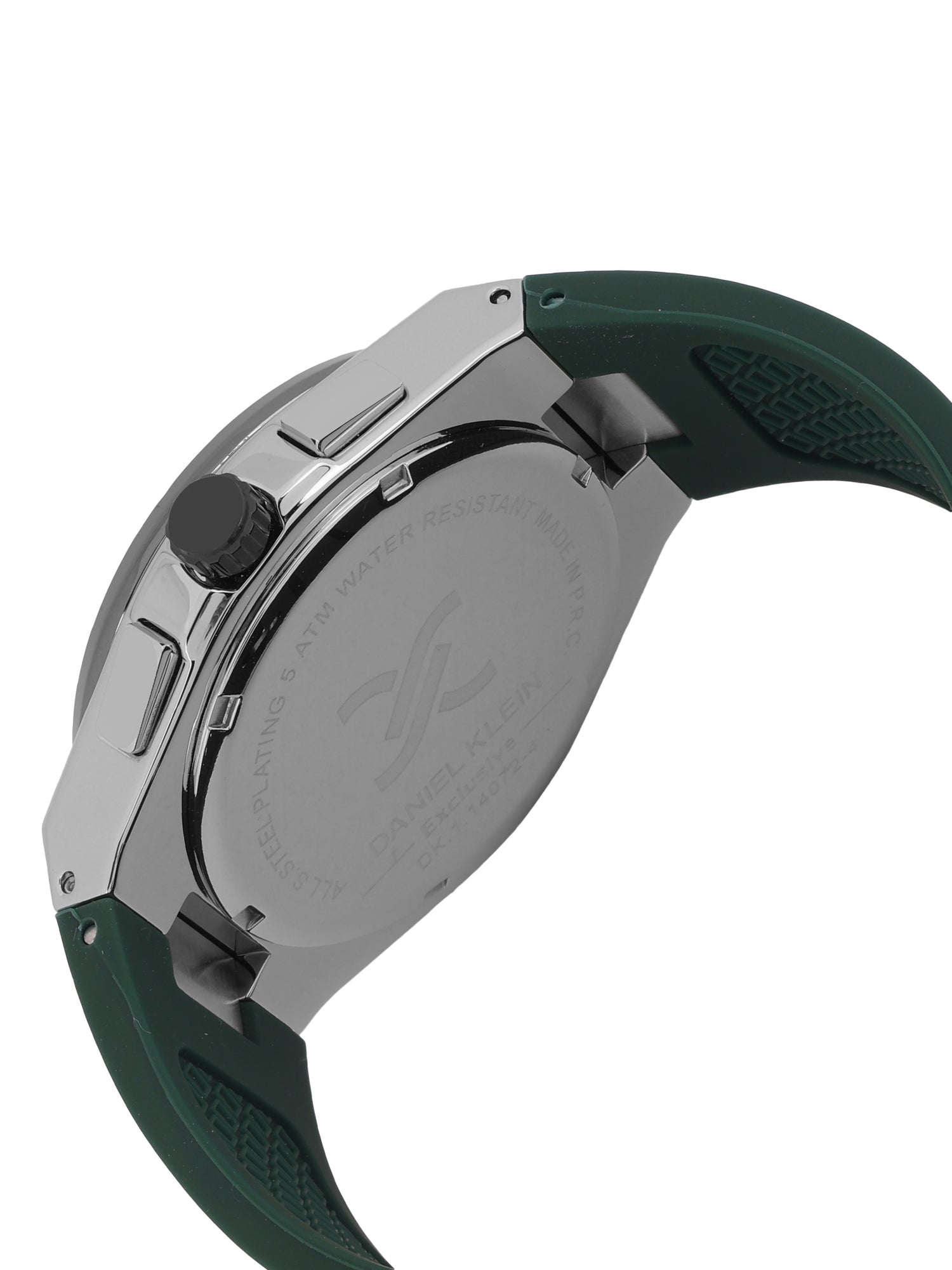 Daniel Klein Men’s Dark Brown Dial Dark Green Silicone Watch DK.1.14072-4