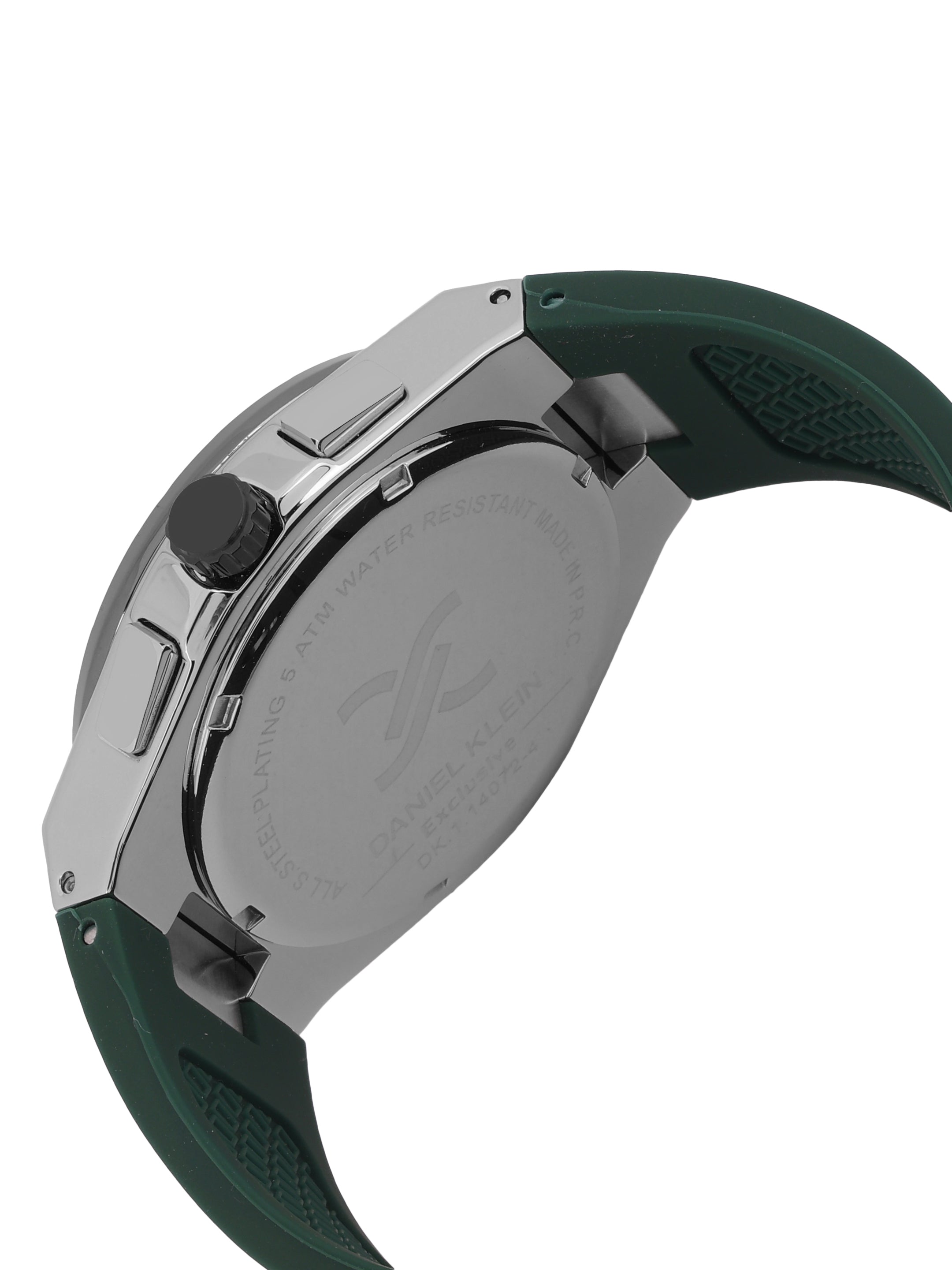 Daniel Klein Men’s Dark Brown Dial Dark Green Silicone Watch DK.1.14072-4